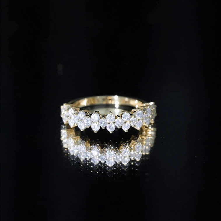 Natural Diamond Half Eternity Wedding Band with Certificate Natural - ( HI-SI ) - Rosec Jewels
