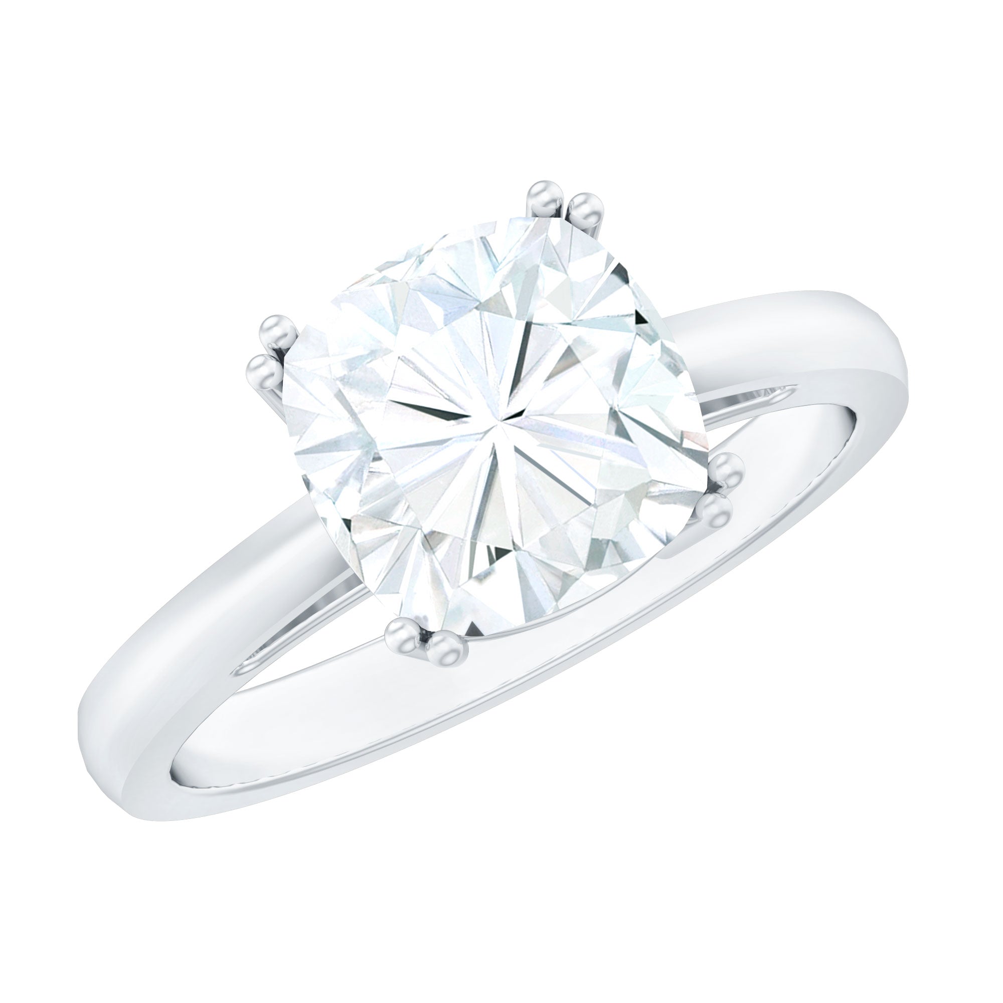 3 CT Cushion Cut Certified Moissanite Solitaire Engagement Ring