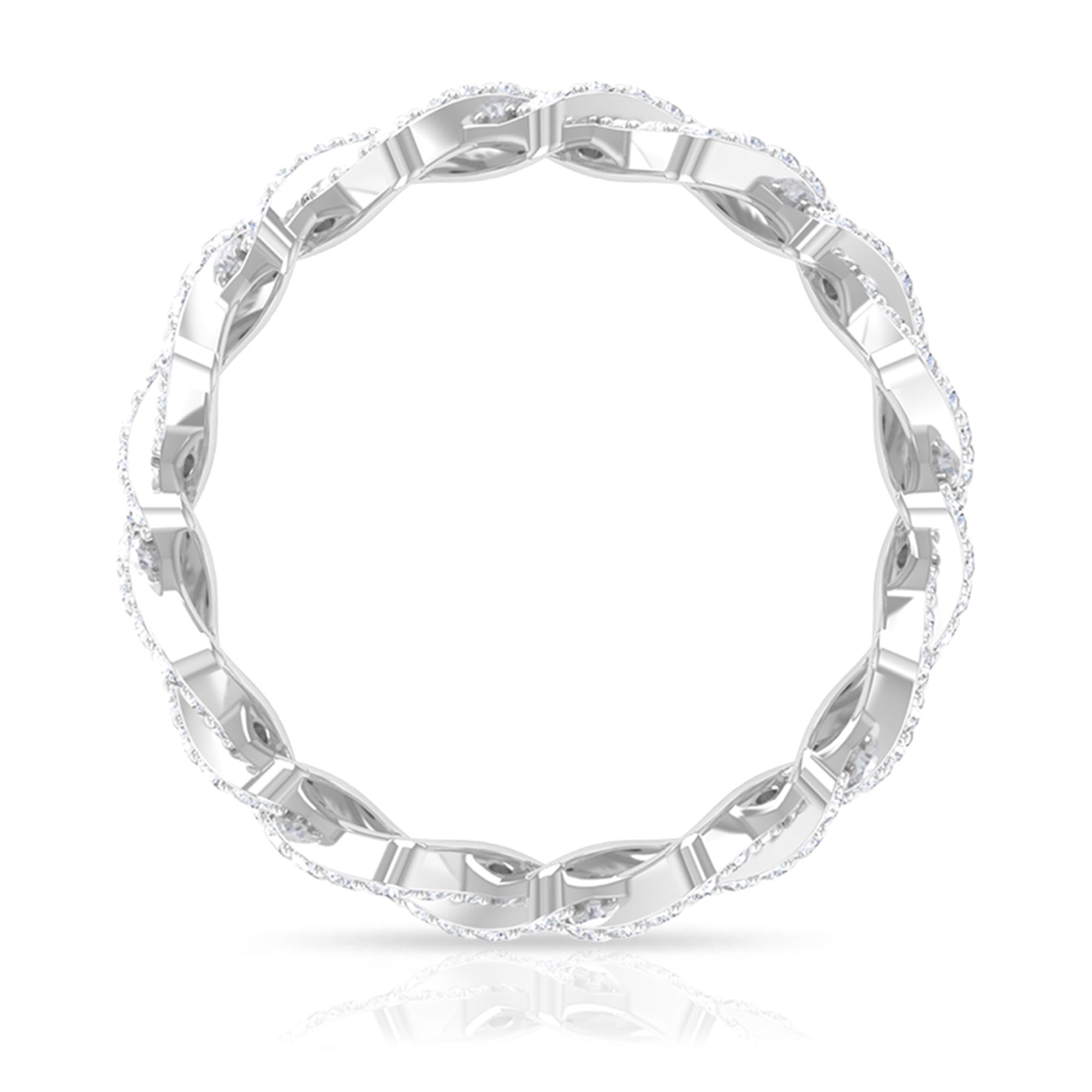 Zircon Twisted Stackable Eternity Ring AAAA - Rosec Jewels
