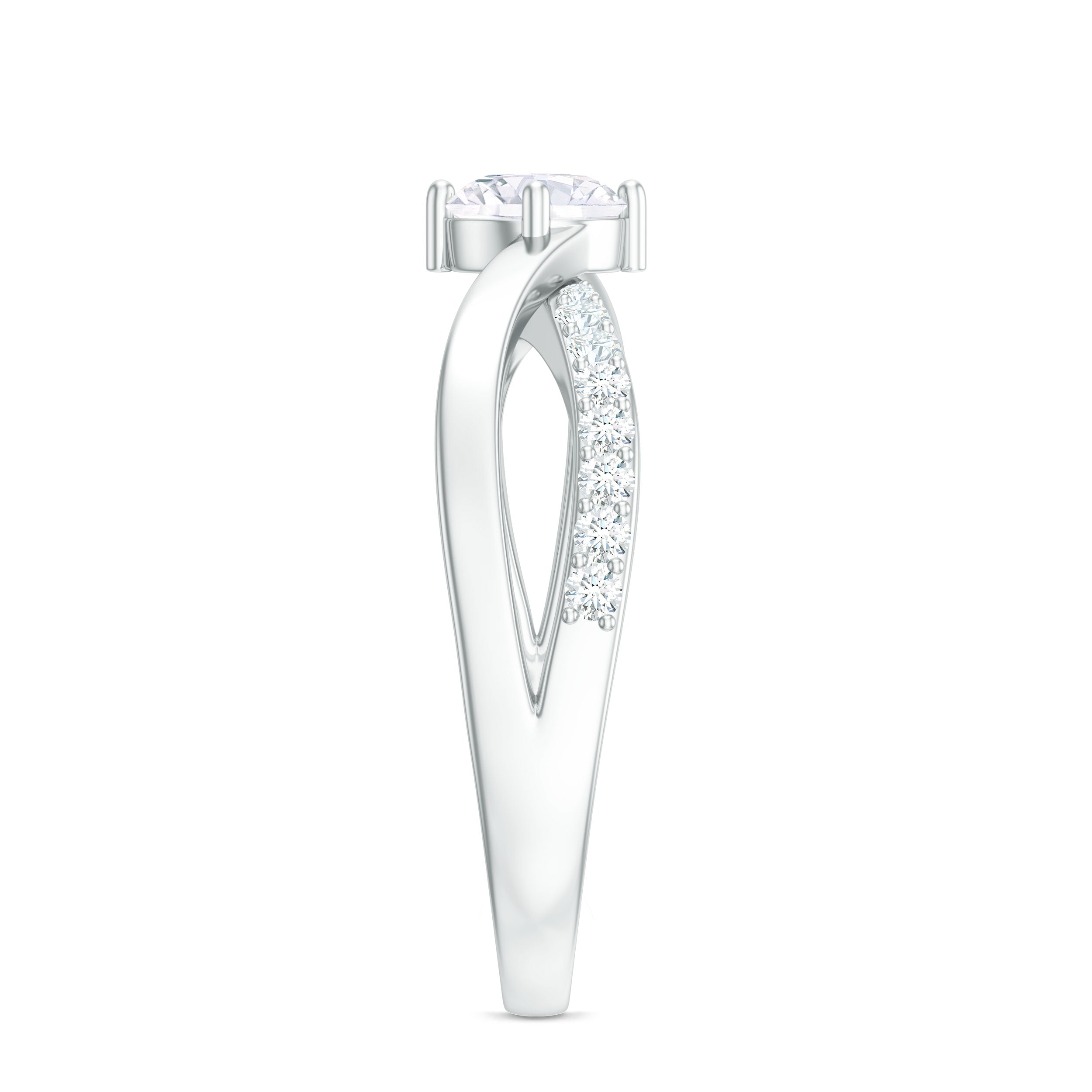 Round Cut Zircon Infinity Solitaire Ring in Prong Setting AAAA - Rosec Jewels