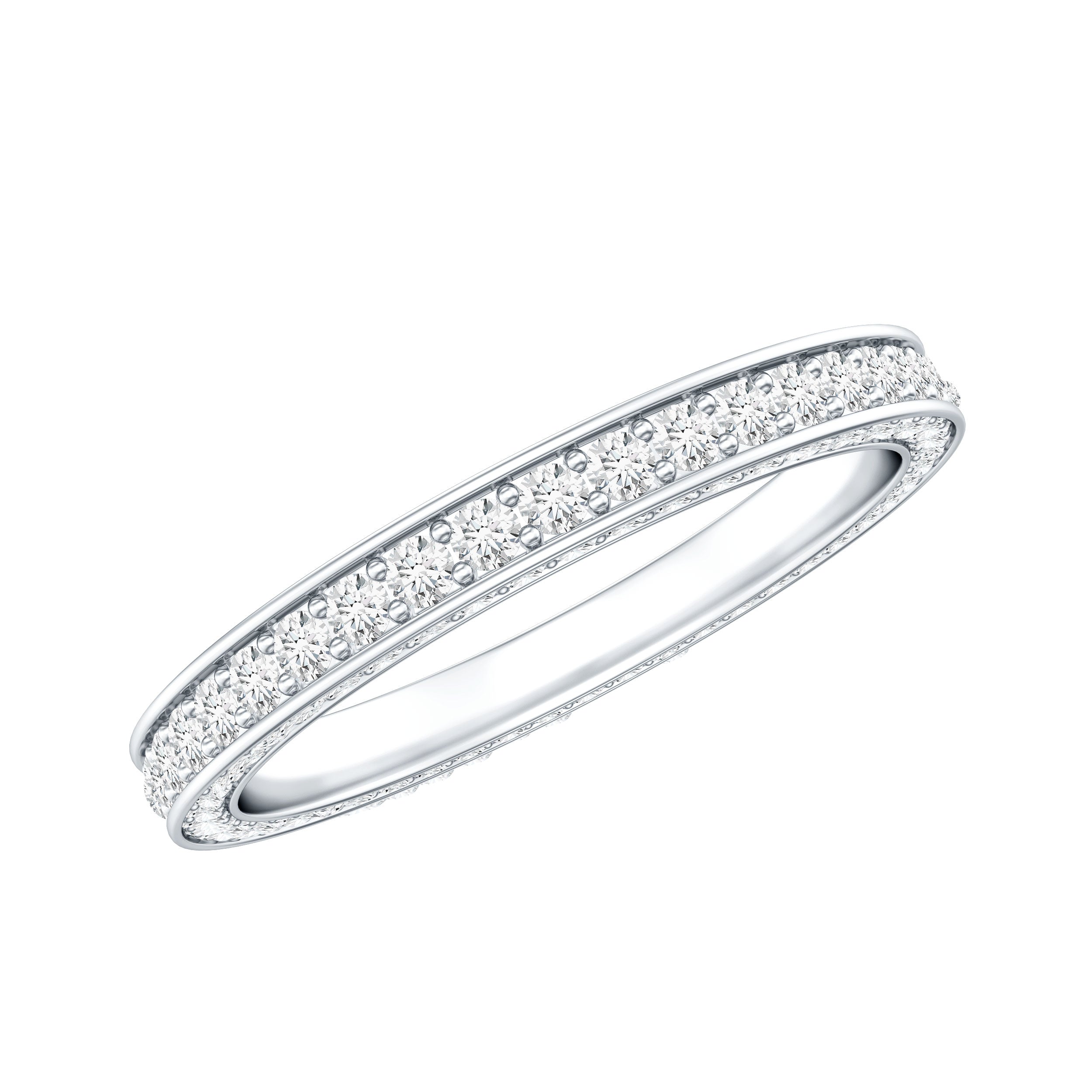 Certified Simulated Diamond Eternity Wedding Band Ring AAAA - Rosec Jewels