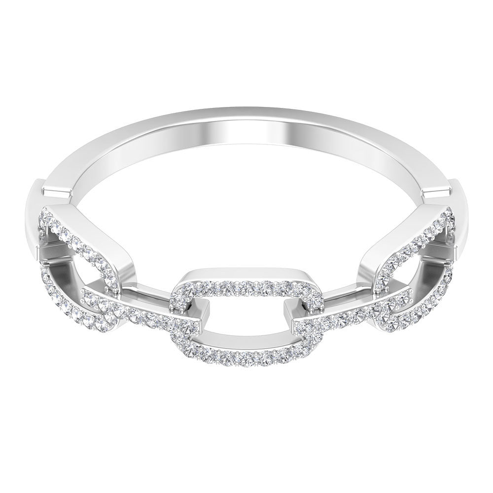 Minimal Cubic Zirconia Chain Link Ring AAAA - Rosec Jewels