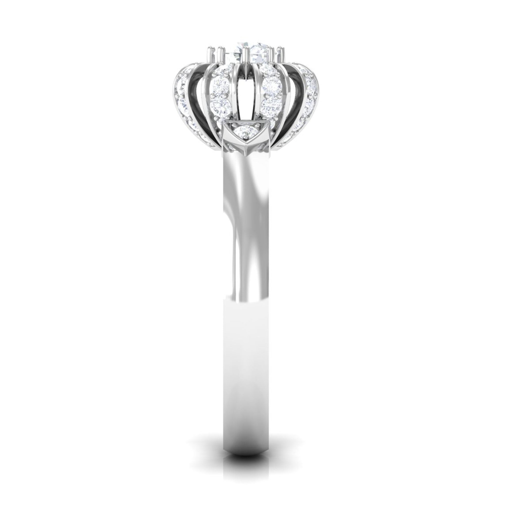 Classic Zircon Floral Engagement Ring AAAA - Rosec Jewels