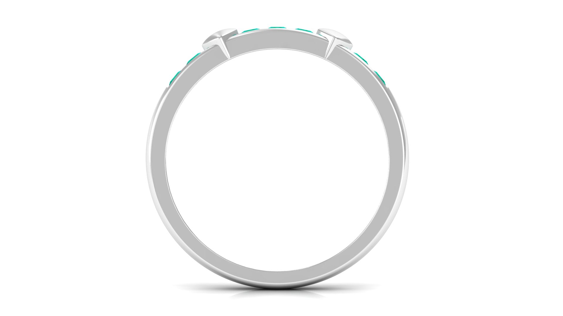 Natural Emerald Heart Eternity Ring in Channel Setting AAA - Rosec Jewels