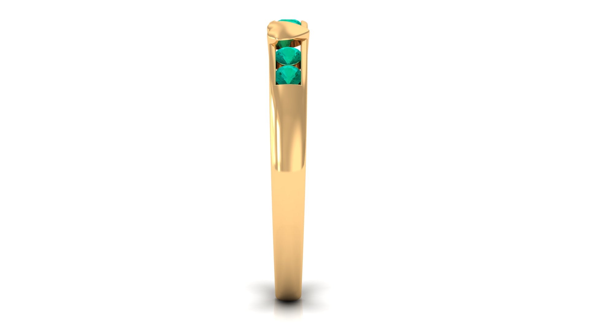 Natural Emerald Heart Eternity Ring in Channel Setting AAA - Rosec Jewels