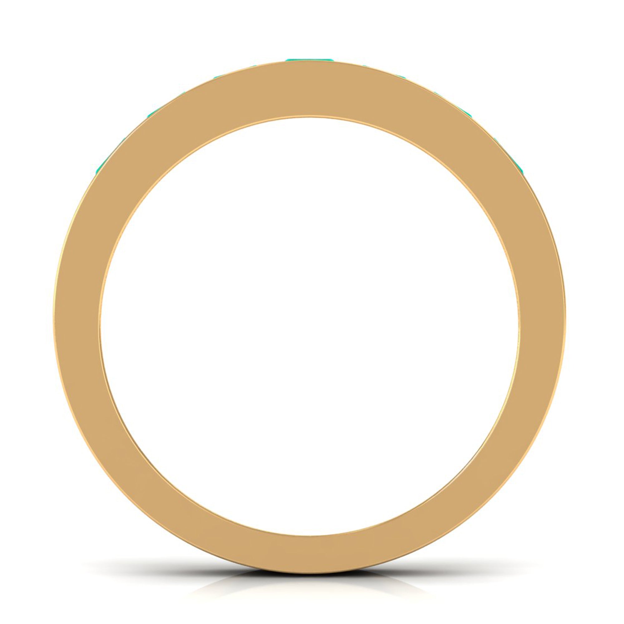 Rosec Jewels-Princess Cut Lab Created Emerald Eternity Band in Channel Setting