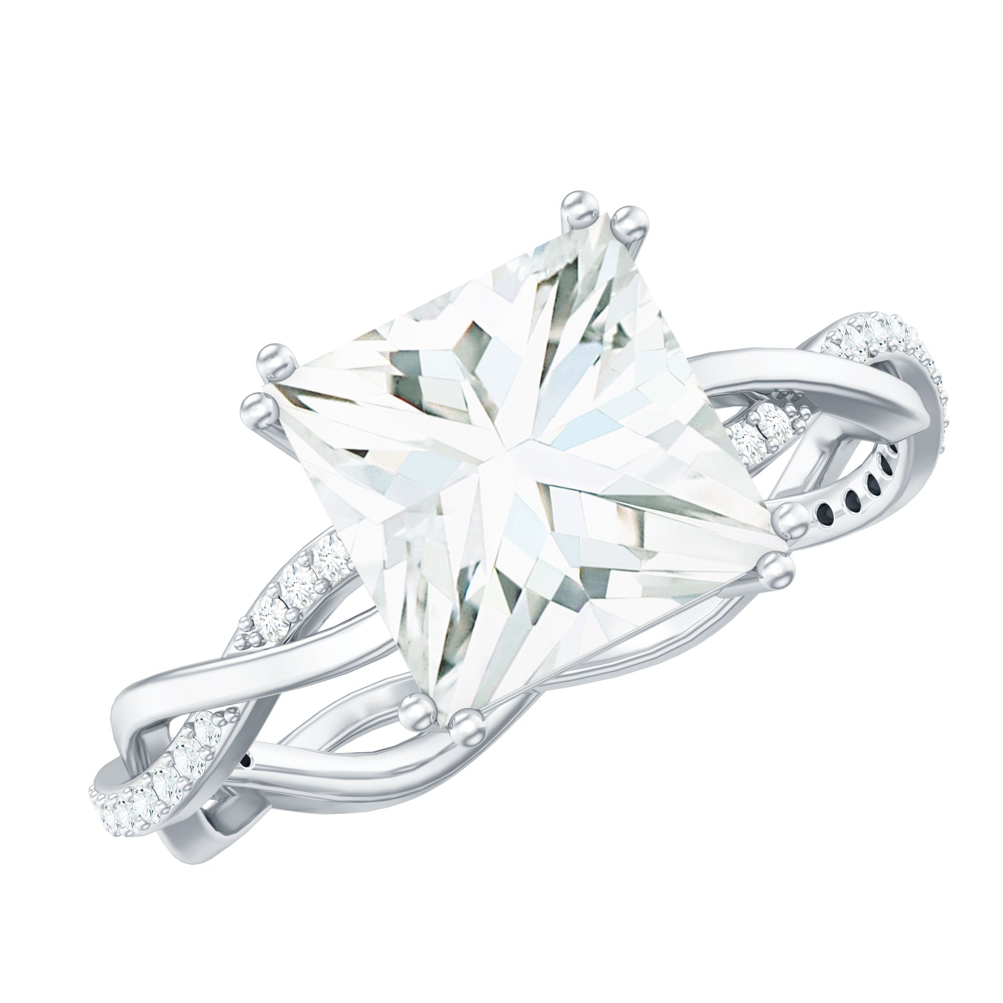 3 CT Princess Cut Moissanite Engagement Ring in Double Prong Setting