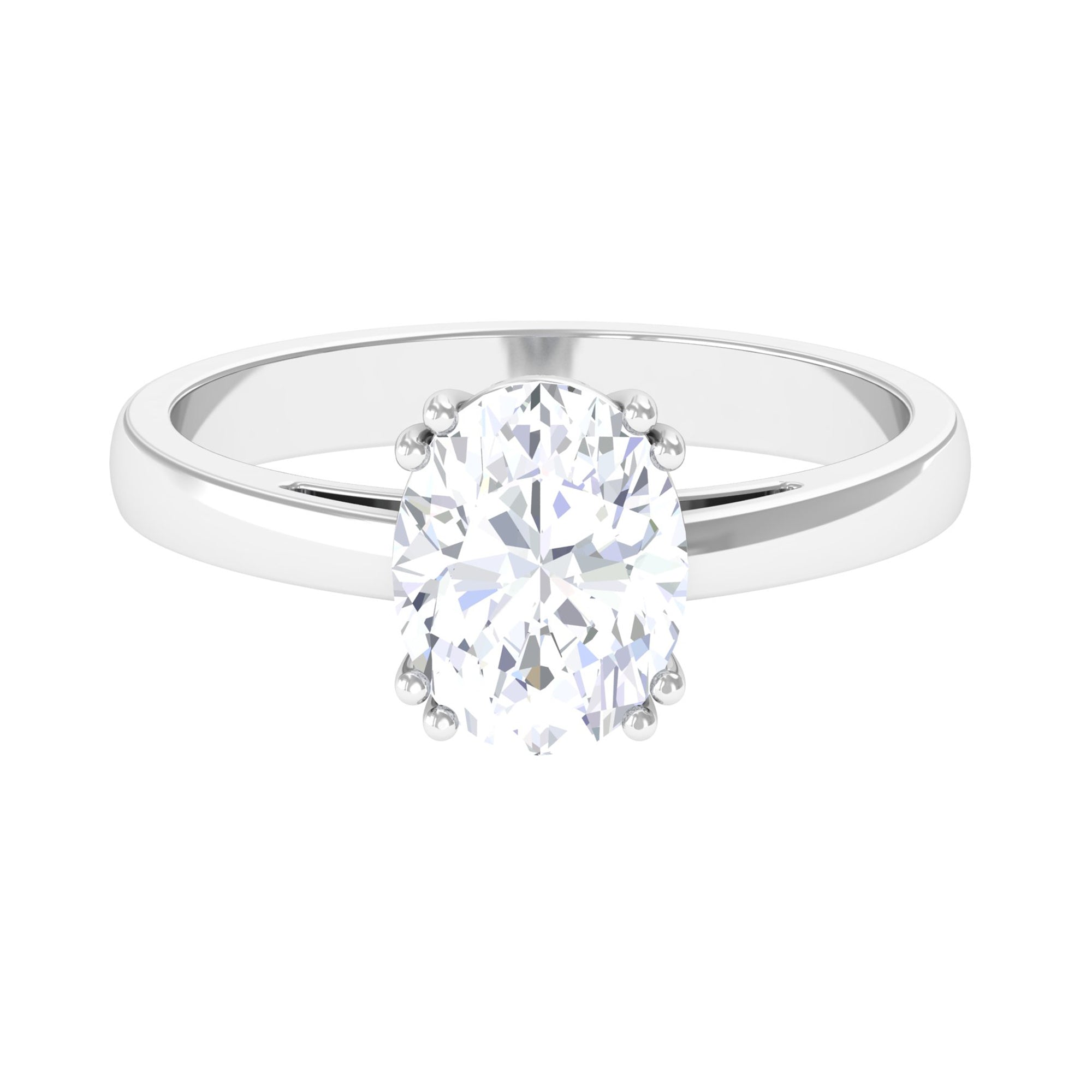 Certified 2 CT Moissanite Oval Cut Engagement Ring