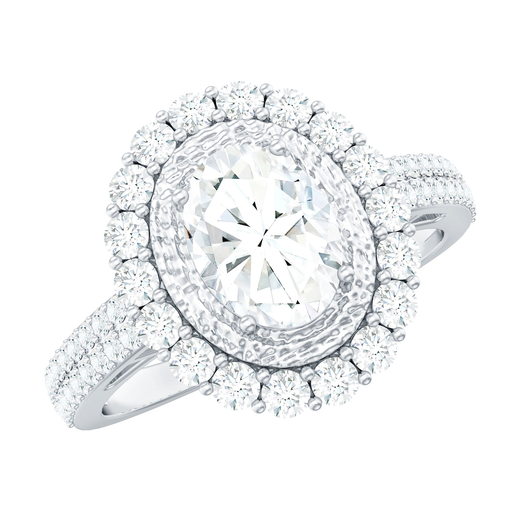 3.25 CT Vintage Inspired Zircon Oval Engagement Ring AAAA - Rosec Jewels