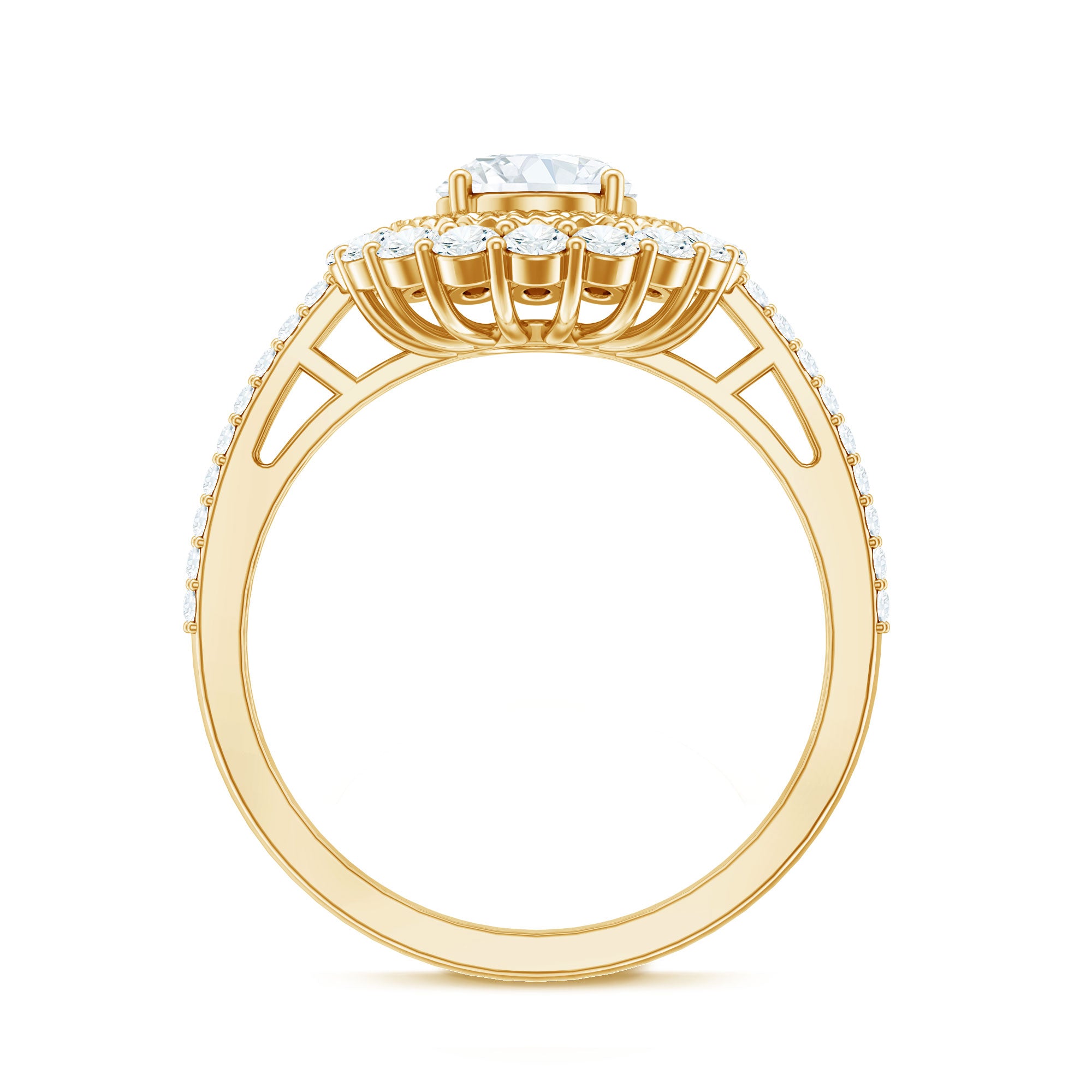 3.25 CT Vintage Inspired Zircon Oval Engagement Ring AAAA - Rosec Jewels