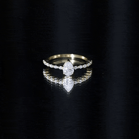 Pear Shape Solitaire Moissanite Promise Ring For Her D-VS1 - Rosec Jewels