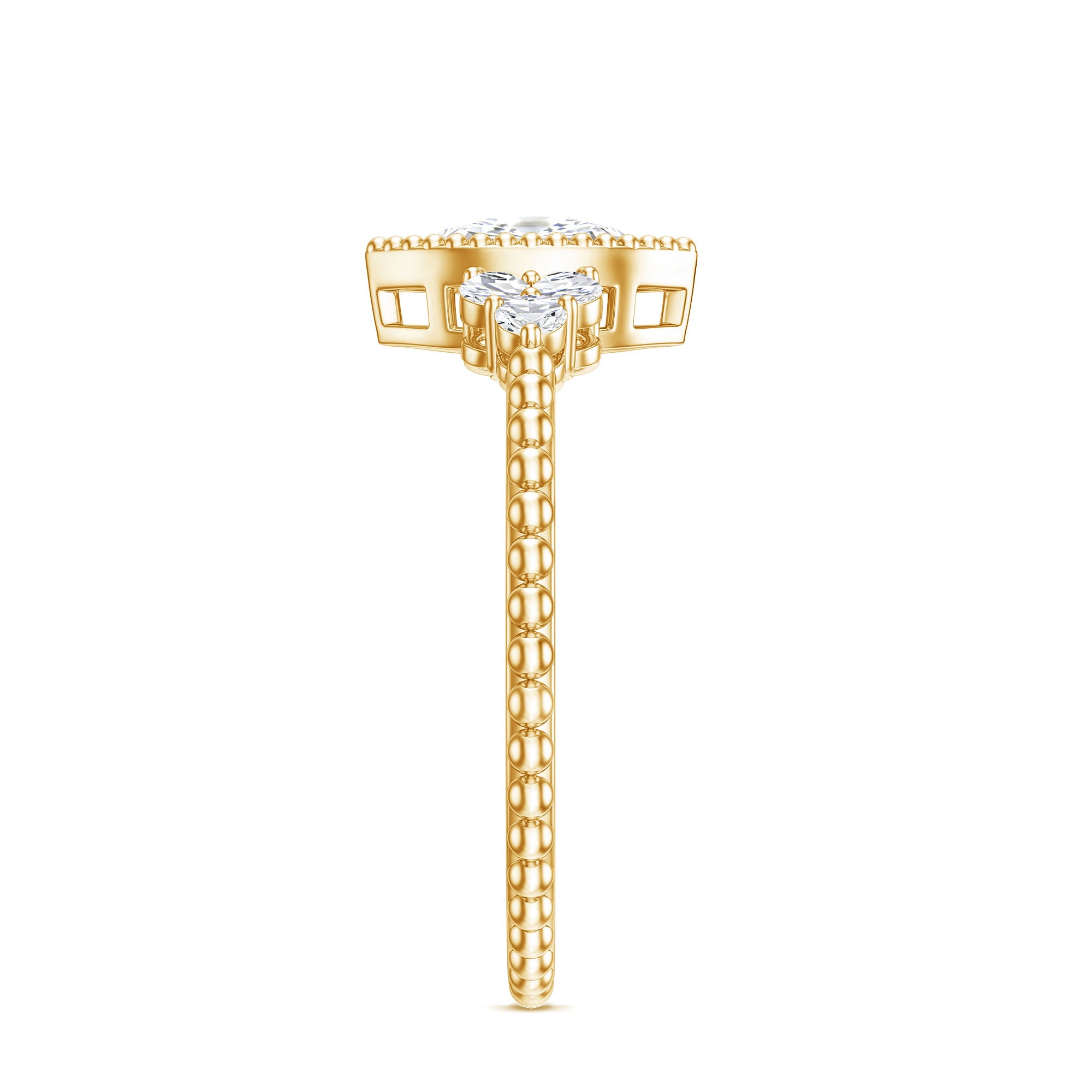 Marquise Cut Moissanite Vintage Looking Engagement Ring D-VS1 - Rosec Jewels