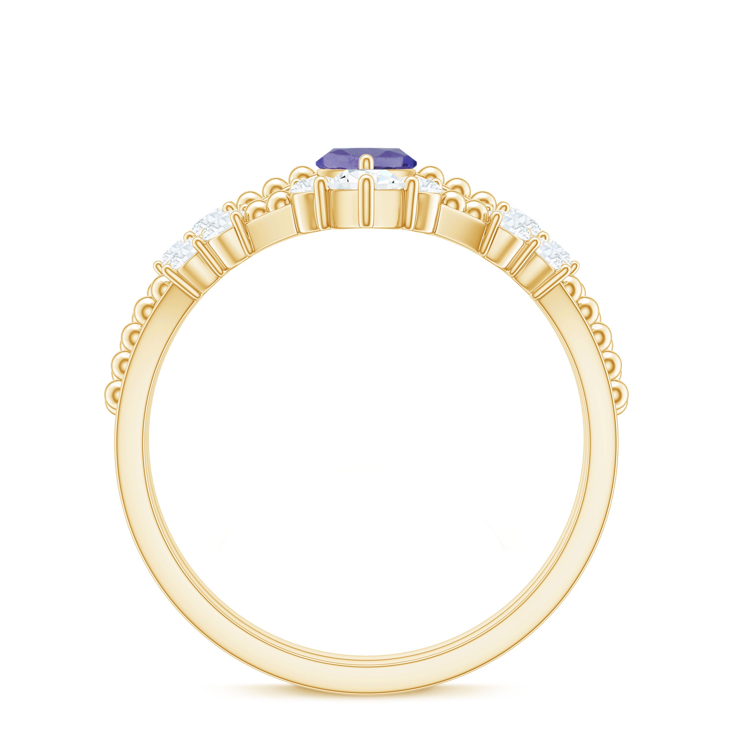 Natural Marquise Tanzanite Diamond Engagement Ring Set AAA - Rosec Jewels