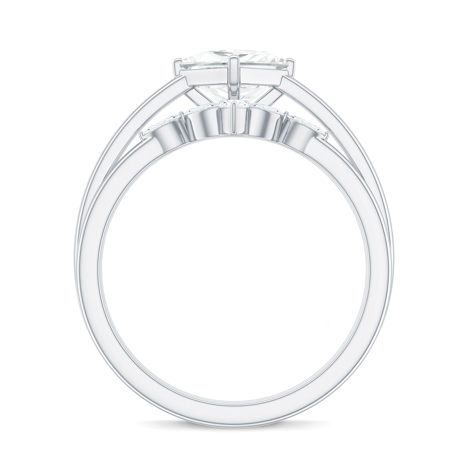 Princess Cut Moissanite Solitaire Wedding Ring Set for Her D-VS1 - Rosec Jewels
