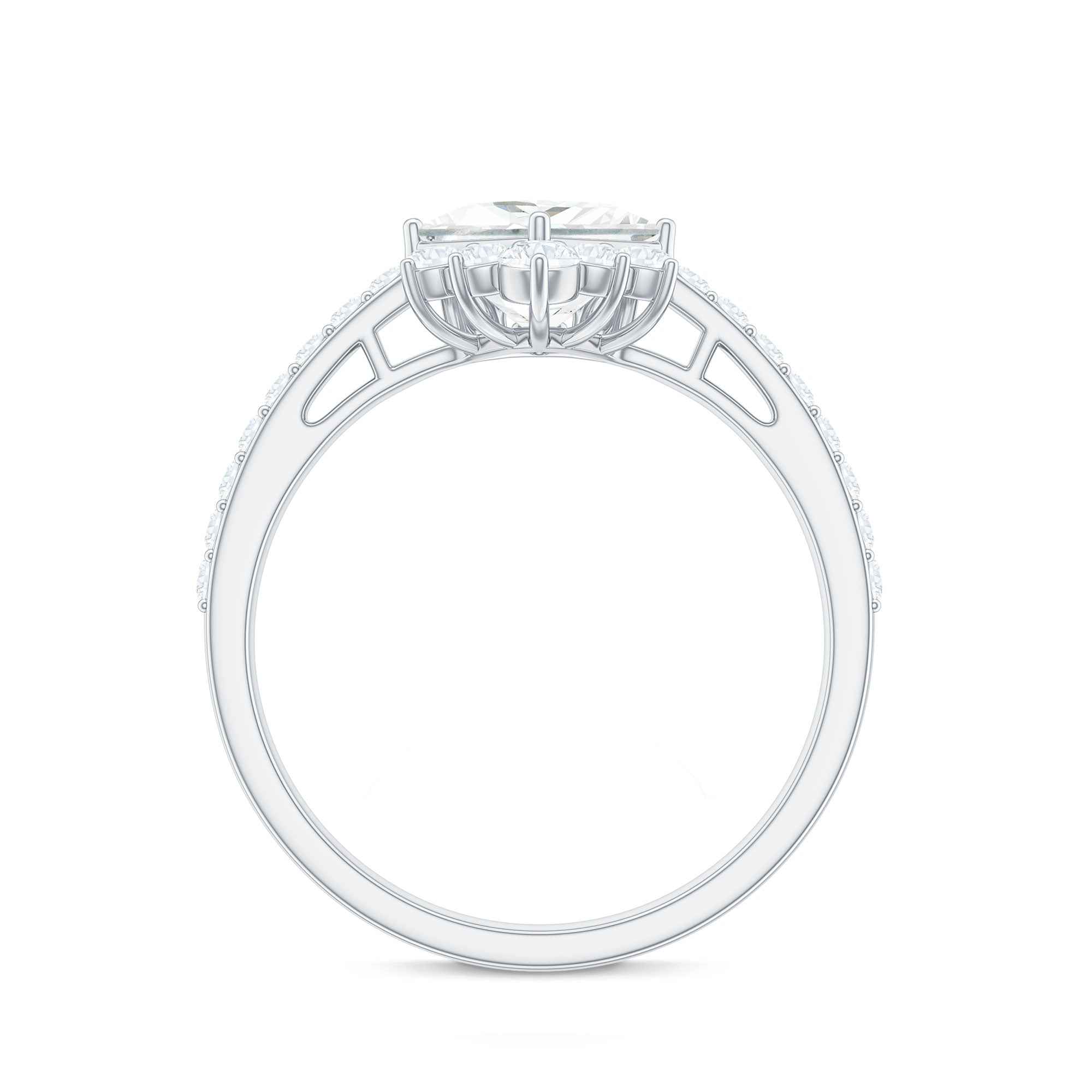 1.75 CT Princess Cut Solitaire Zircon Designer Engagement Ring AAAA - Rosec Jewels
