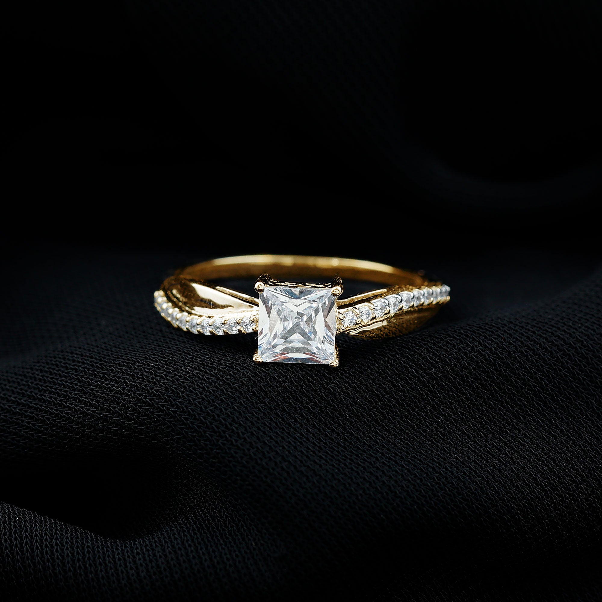 1 Carat Princess Cut Cubic Zirconia Solitaire Engagement Ring AAAA - Rosec Jewels