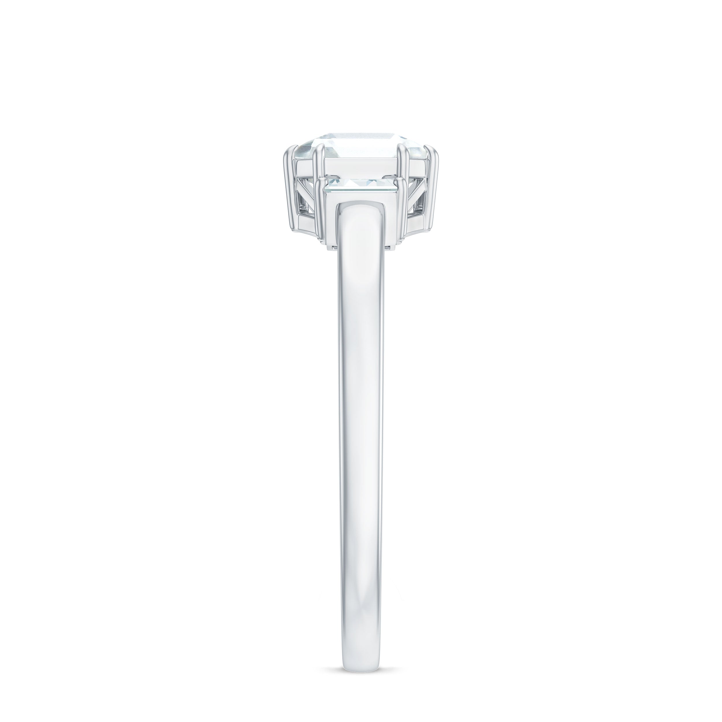 1.50 CT Asscher Cut Solitaire Zircon Engagement Ring AAAA - Rosec Jewels