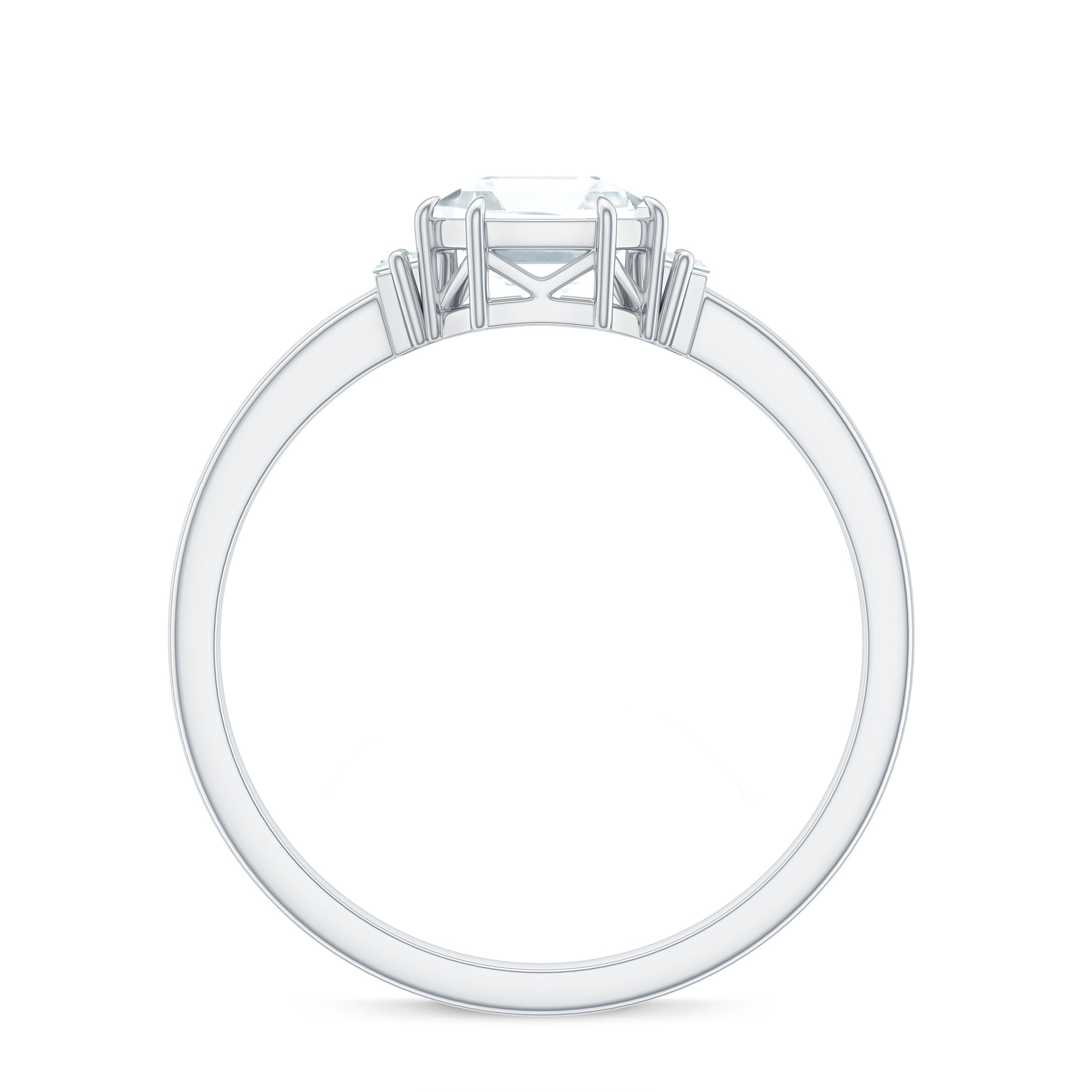 1.50 CT Asscher Cut Solitaire Zircon Engagement Ring AAAA - Rosec Jewels