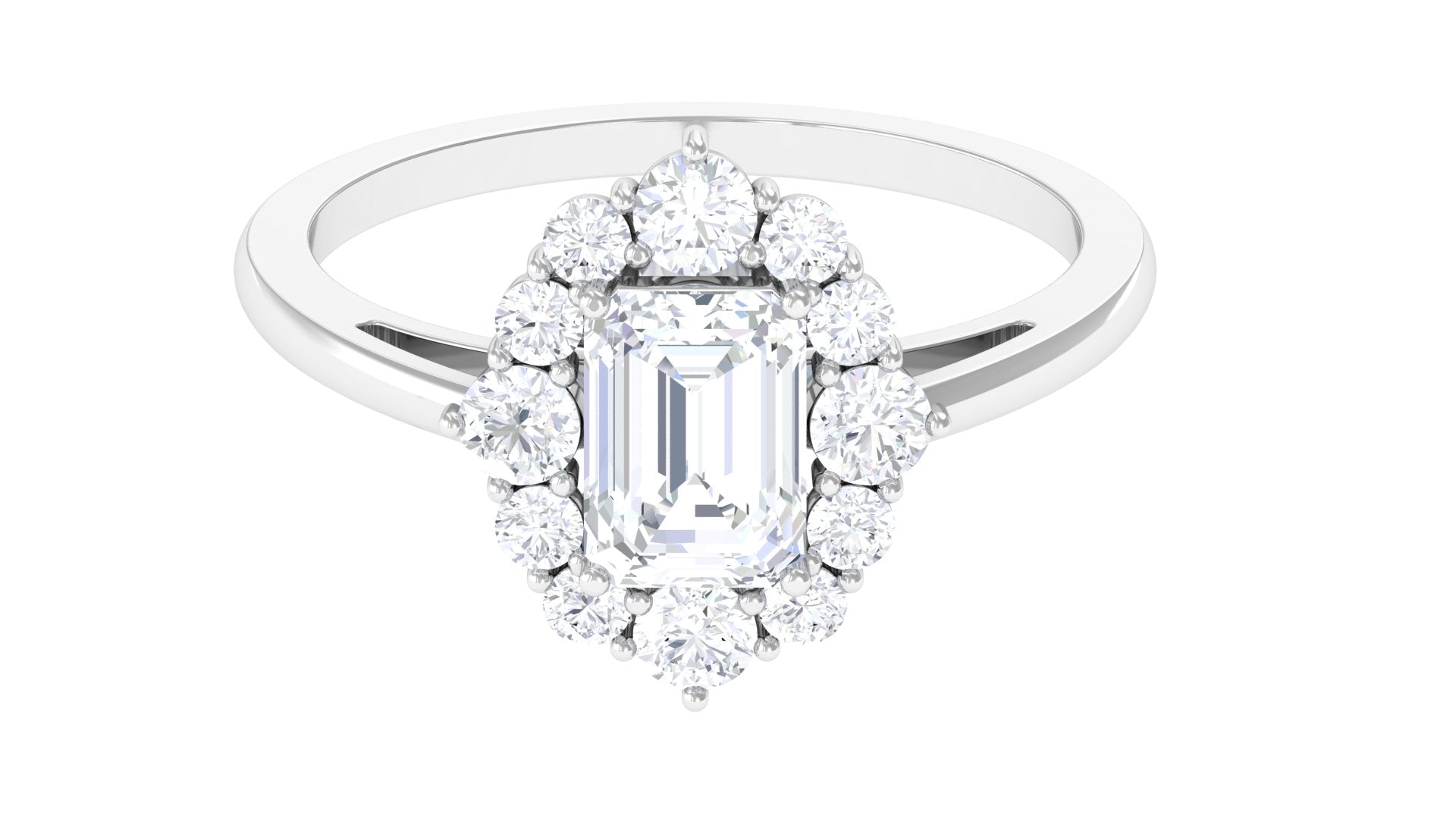 2.50 CT Octagon Cut Zircon Halo Engagement Ring AAAA - Rosec Jewels