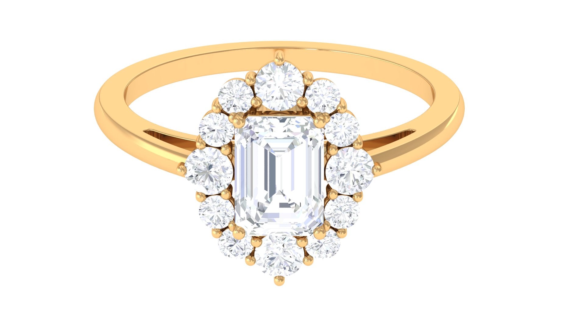 2.50 CT Octagon Cut Zircon Halo Engagement Ring AAAA - Rosec Jewels
