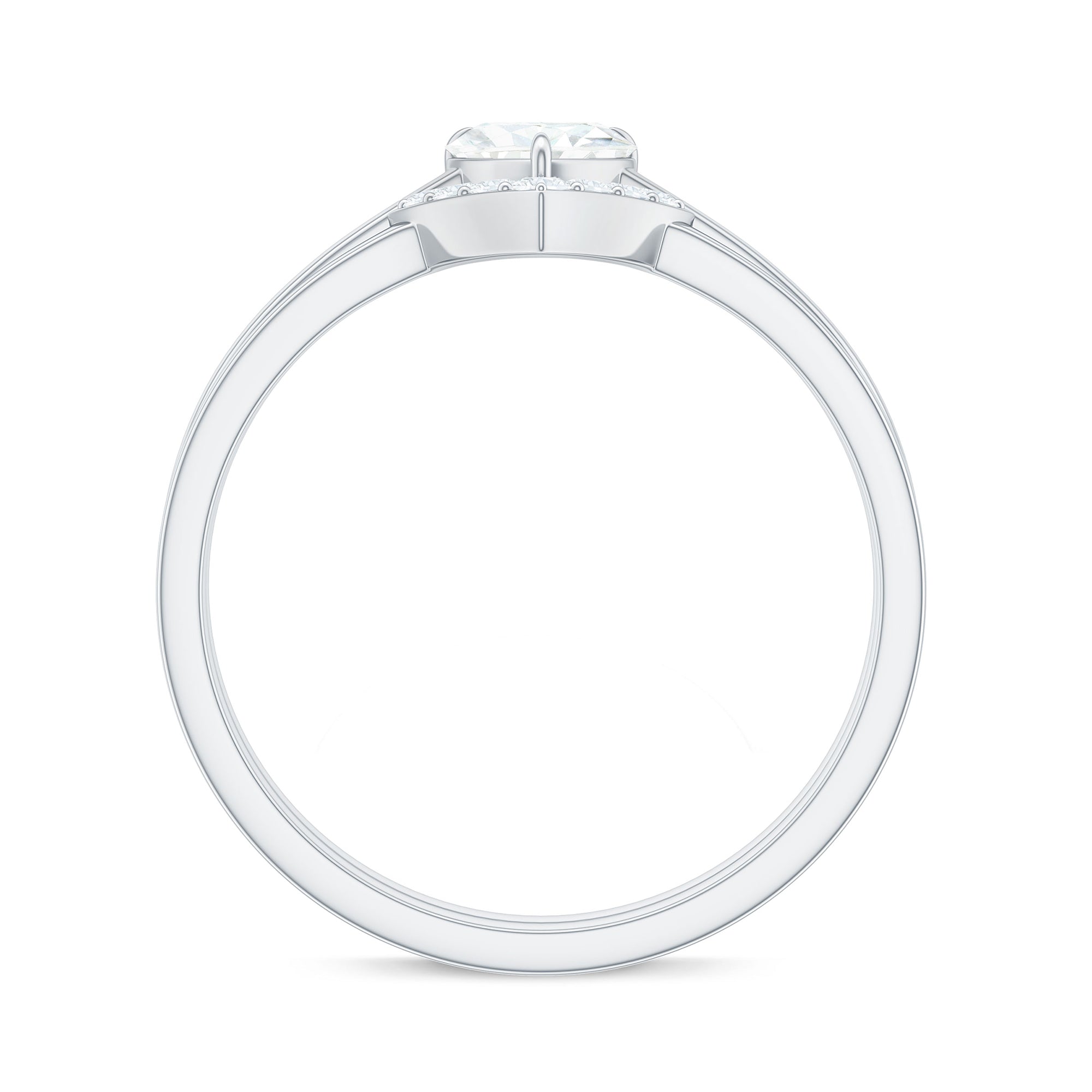 Heart Shaped Moissanite Solitaire Wedding Ring Set for Women D-VS1 - Rosec Jewels