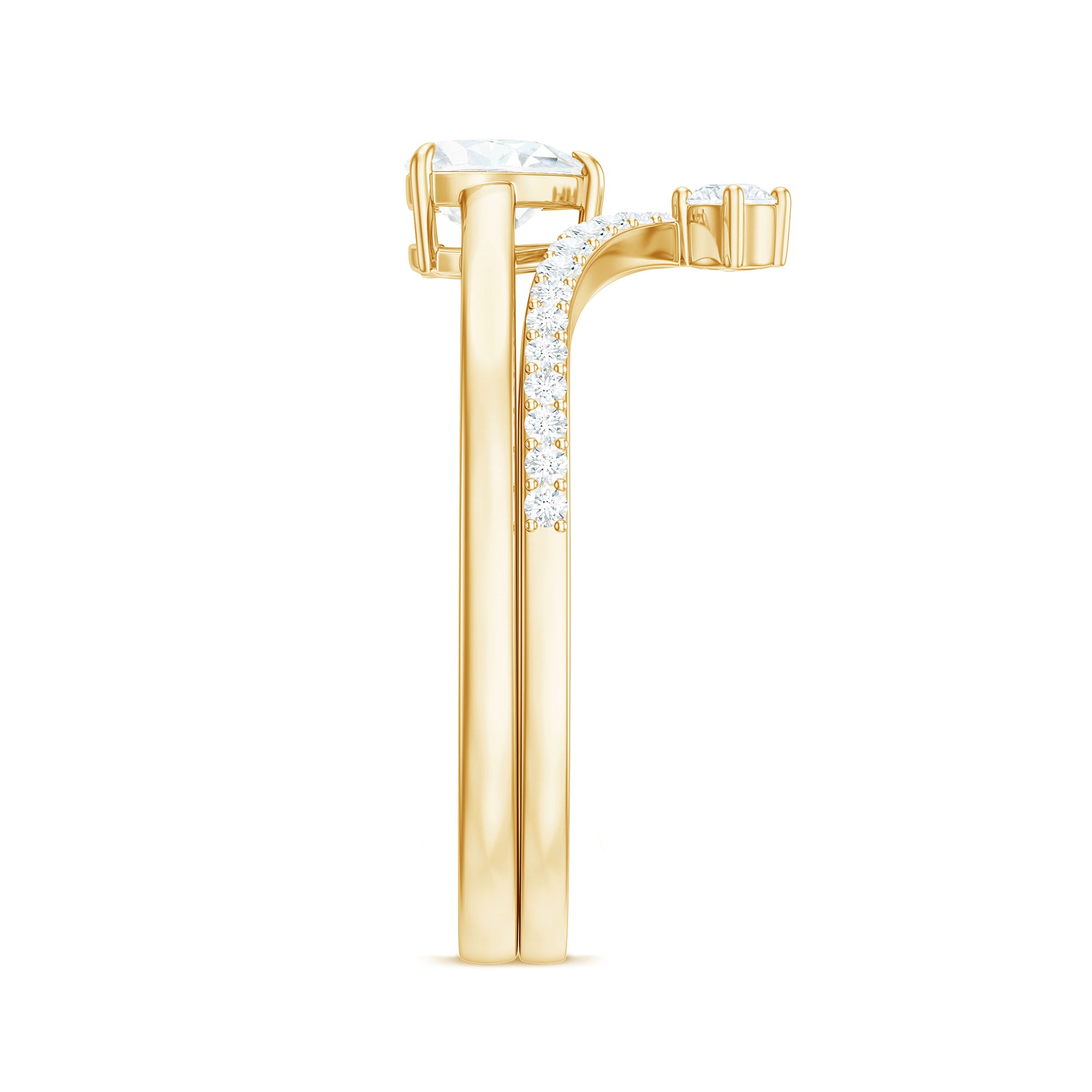 Heart Shape Moissanite Solitaire Engagement Ring with Enhancer D-VS1 - Rosec Jewels