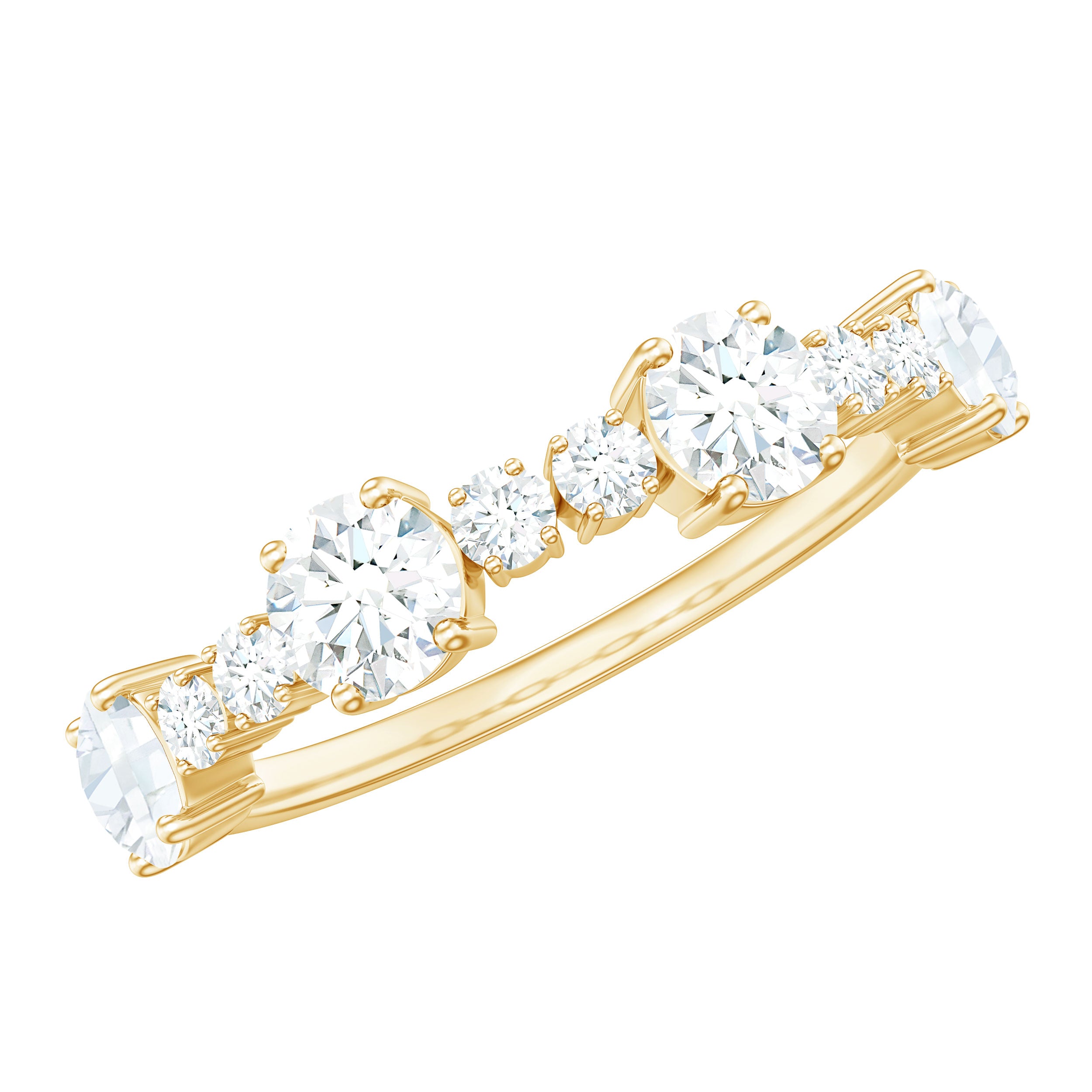 Cubic Zirconia Half Eternity Wedding Anniversary Ring AAAA - Rosec Jewels