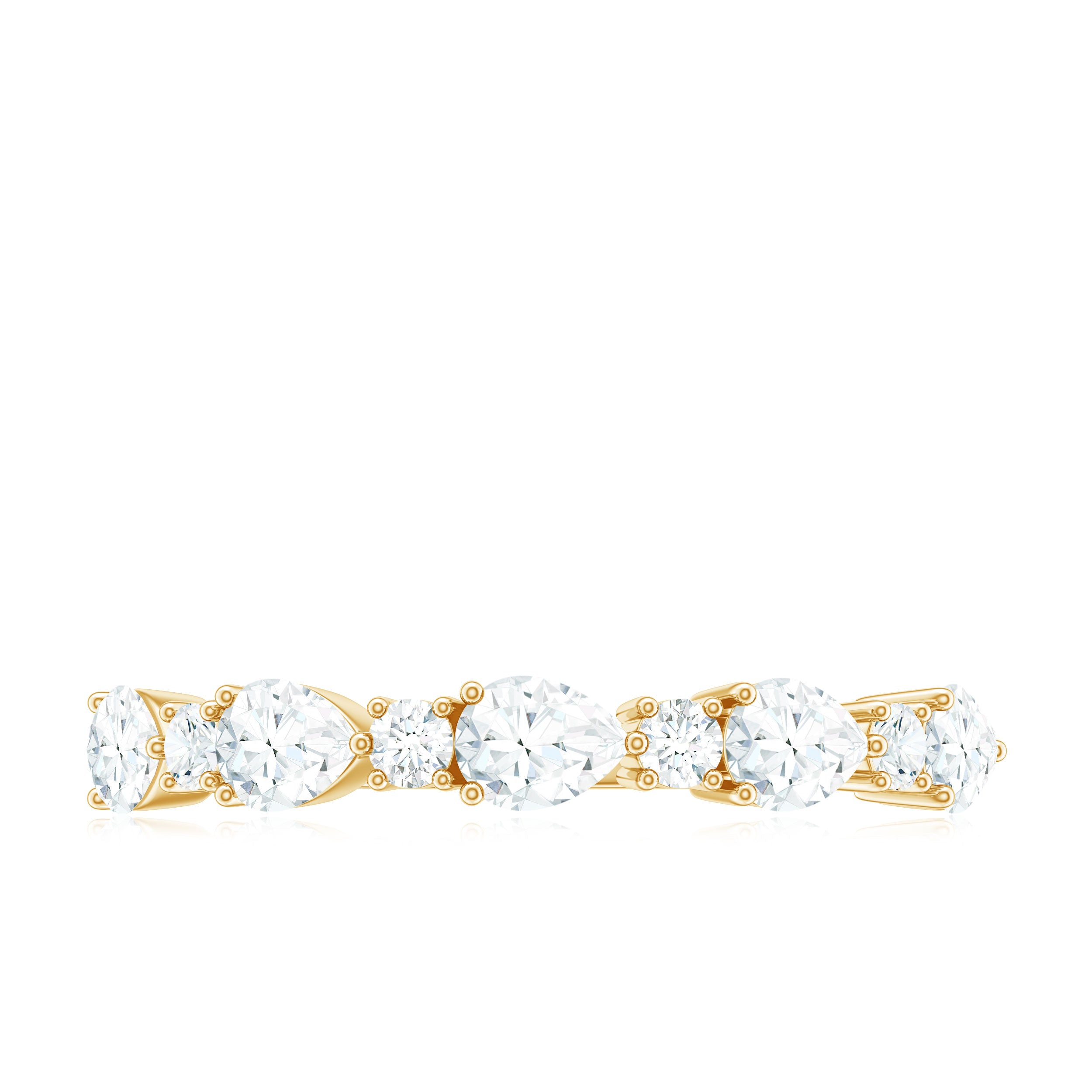 Certified Moissanite Half Eternity Stackable Ring for Women D-VS1 - Rosec Jewels