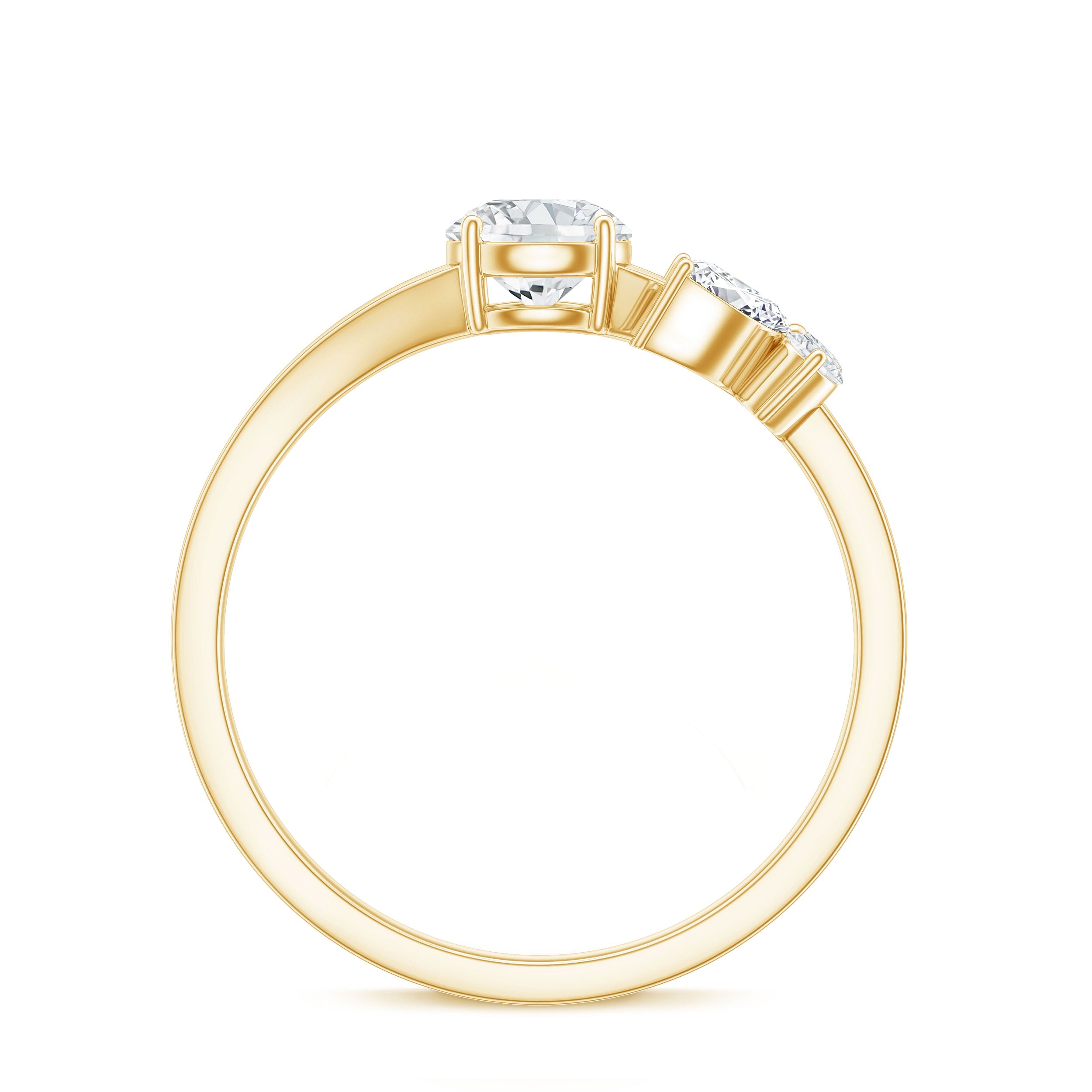Certified Moissanite Promise Ring with Butterfly Motif D-VS1 - Rosec Jewels
