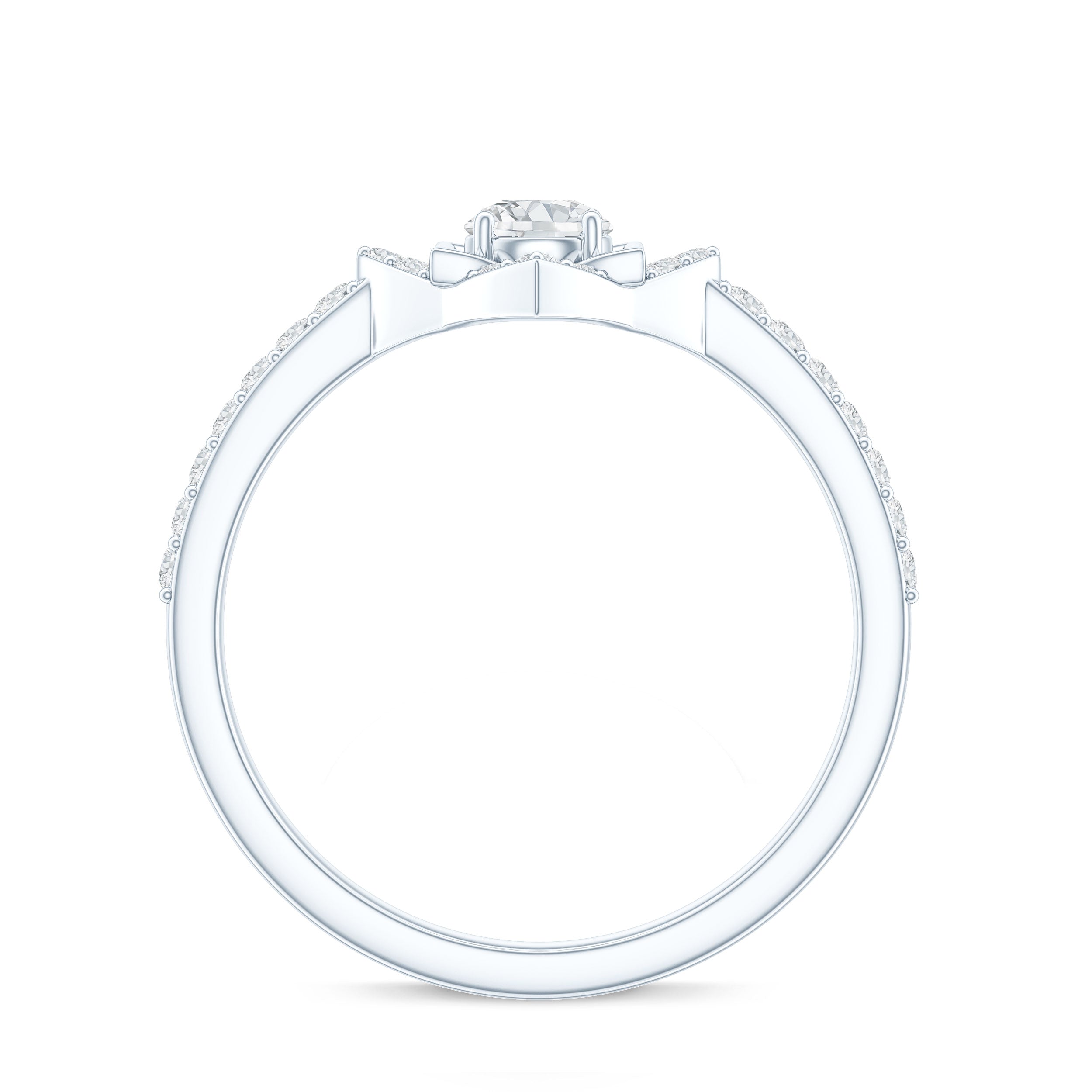 Certified Moissanite Floral Engagement Ring For Her D-VS1 - Rosec Jewels