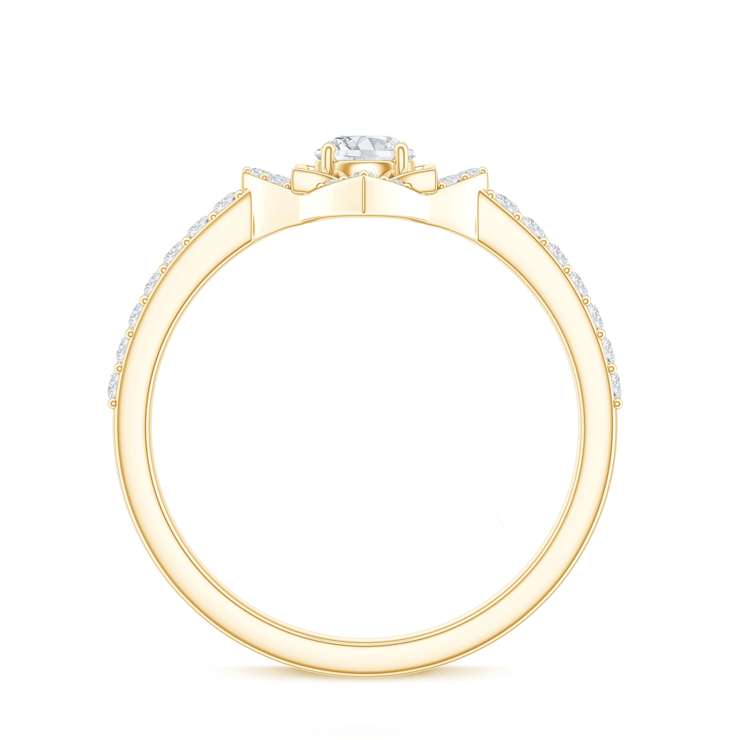 Certified Moissanite Floral Engagement Ring For Her D-VS1 - Rosec Jewels