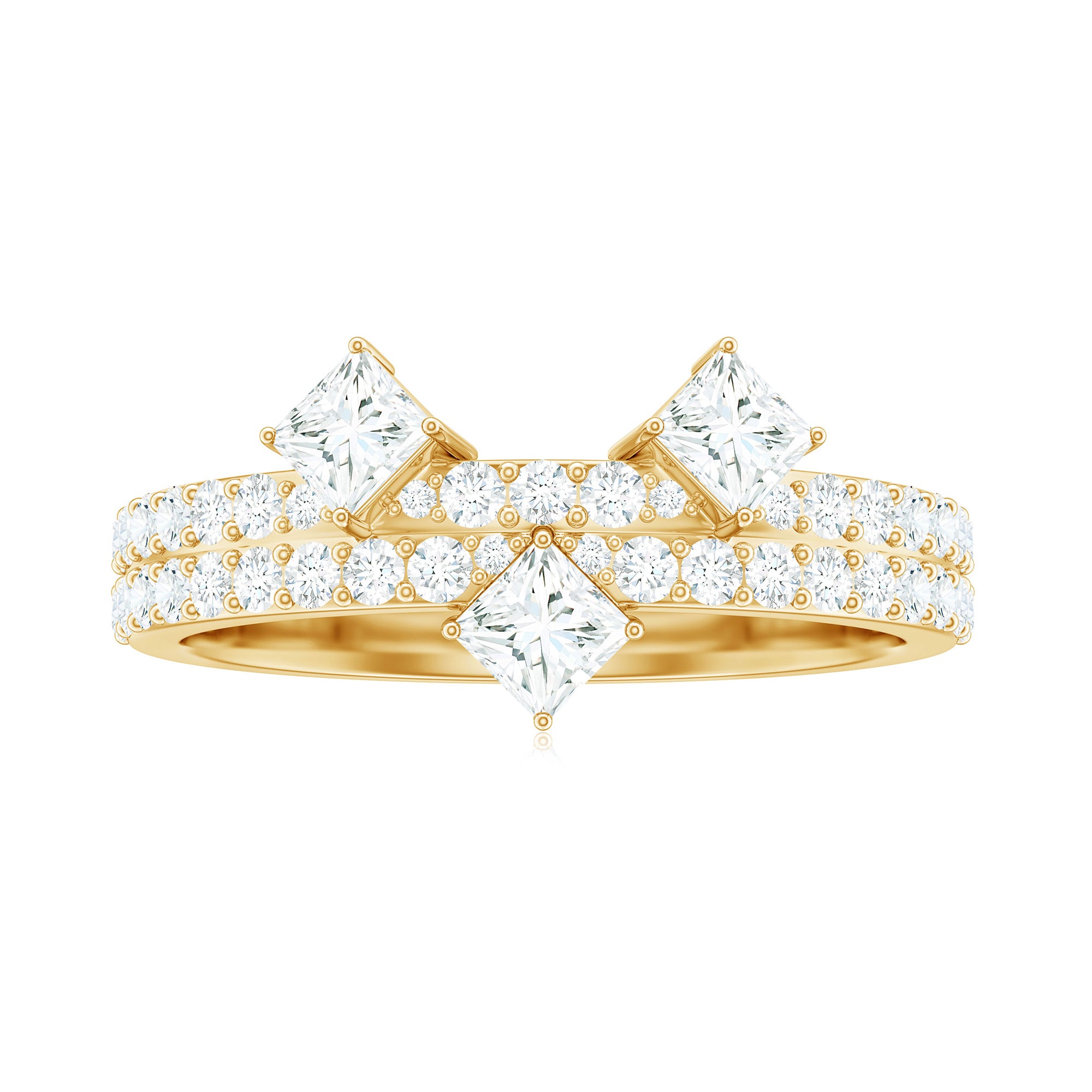 1.50 CT Designer Zircon Band Ring in Prong Setting AAAA - Rosec Jewels