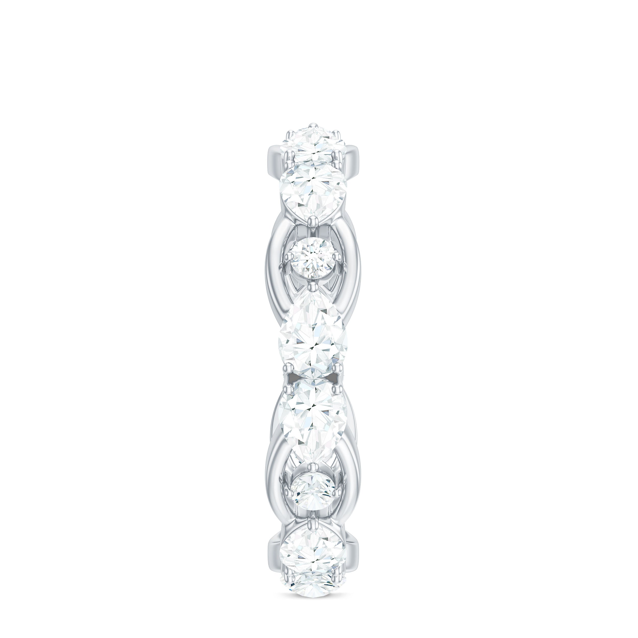 Certified Moissanite Designer Wedding Band D-VS1 - Rosec Jewels