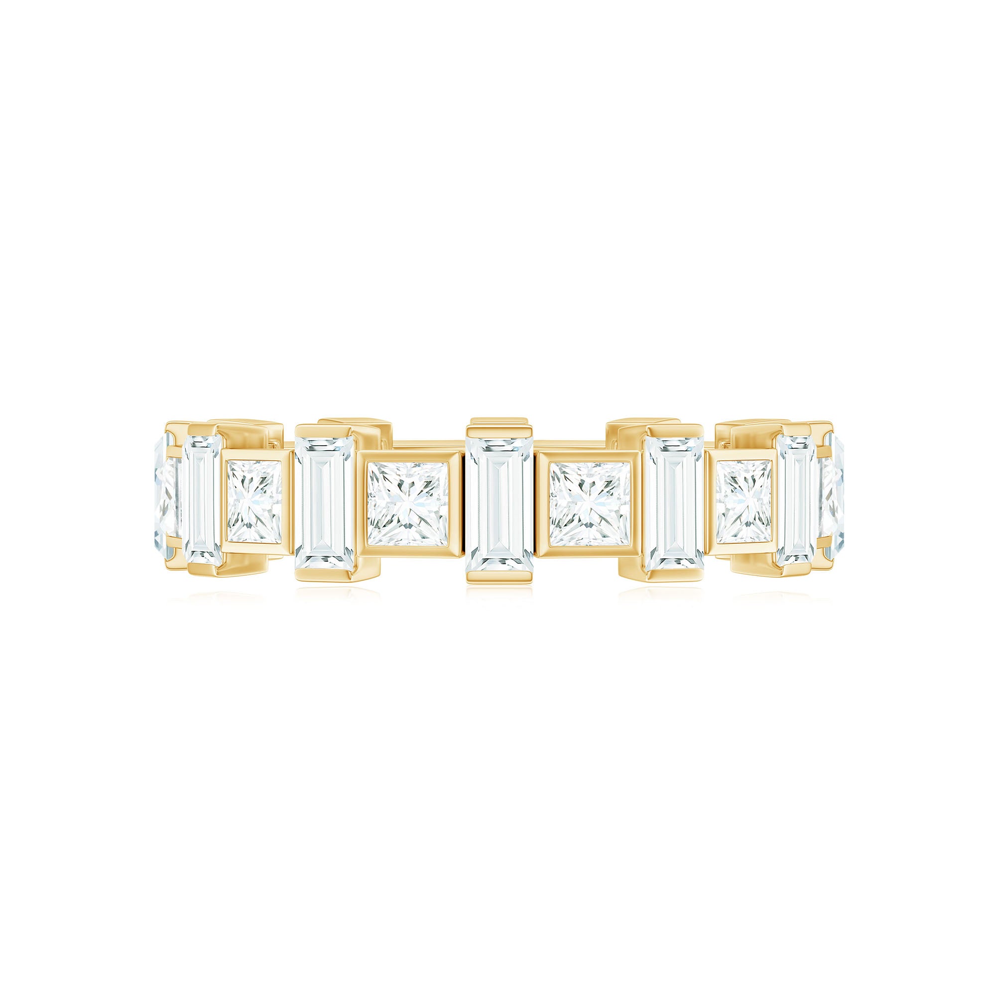 Princess Cut Moissanite Full Eternity Band for Women D-VS1 - Rosec Jewels