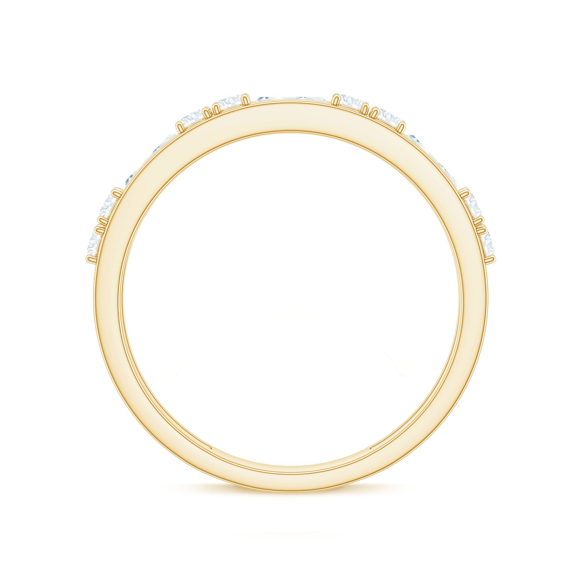 Moissanite Half Eternity Stackable Band Ring D-VS1 - Rosec Jewels