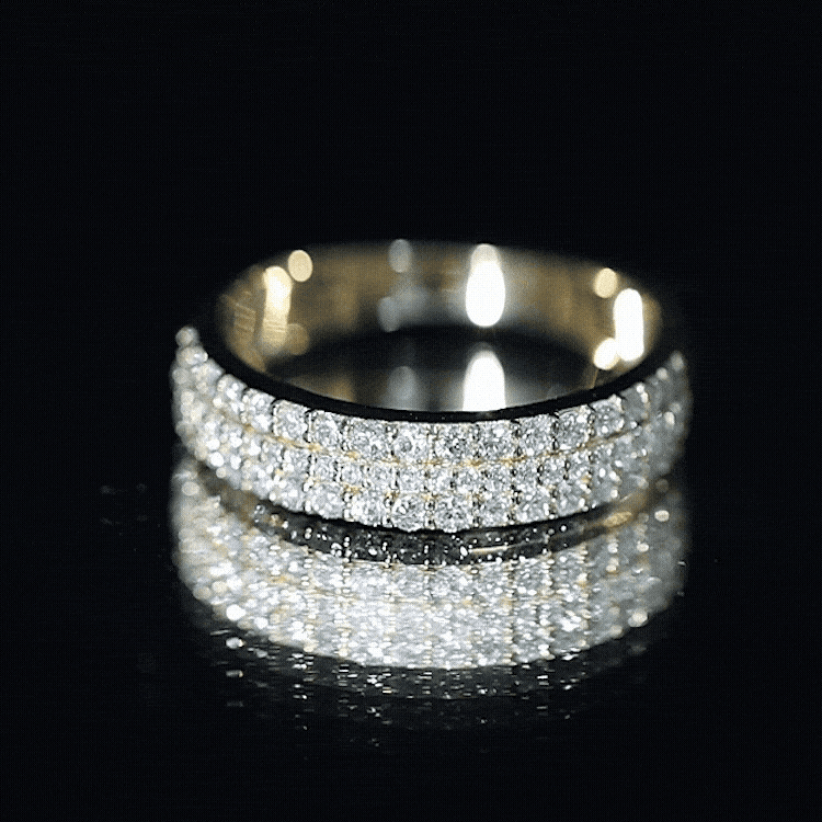 Round Cut Certified Moissanite Wedding Band D-VS1 - Rosec Jewels