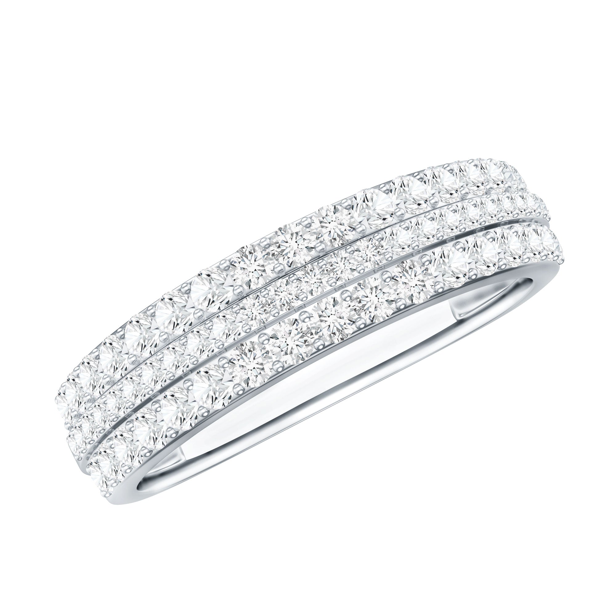 Round Cut Certified Moissanite Wedding Band D-VS1 - Rosec Jewels