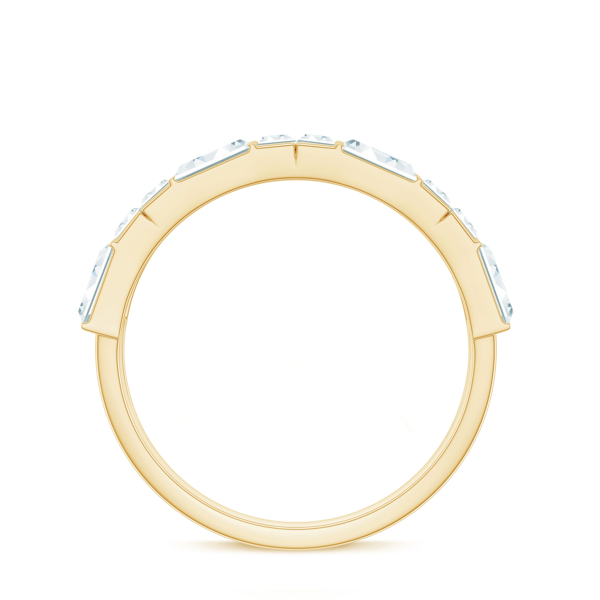 Bar Set Moissanite Baguette Wedding Band Ring D-VS1 - Rosec Jewels