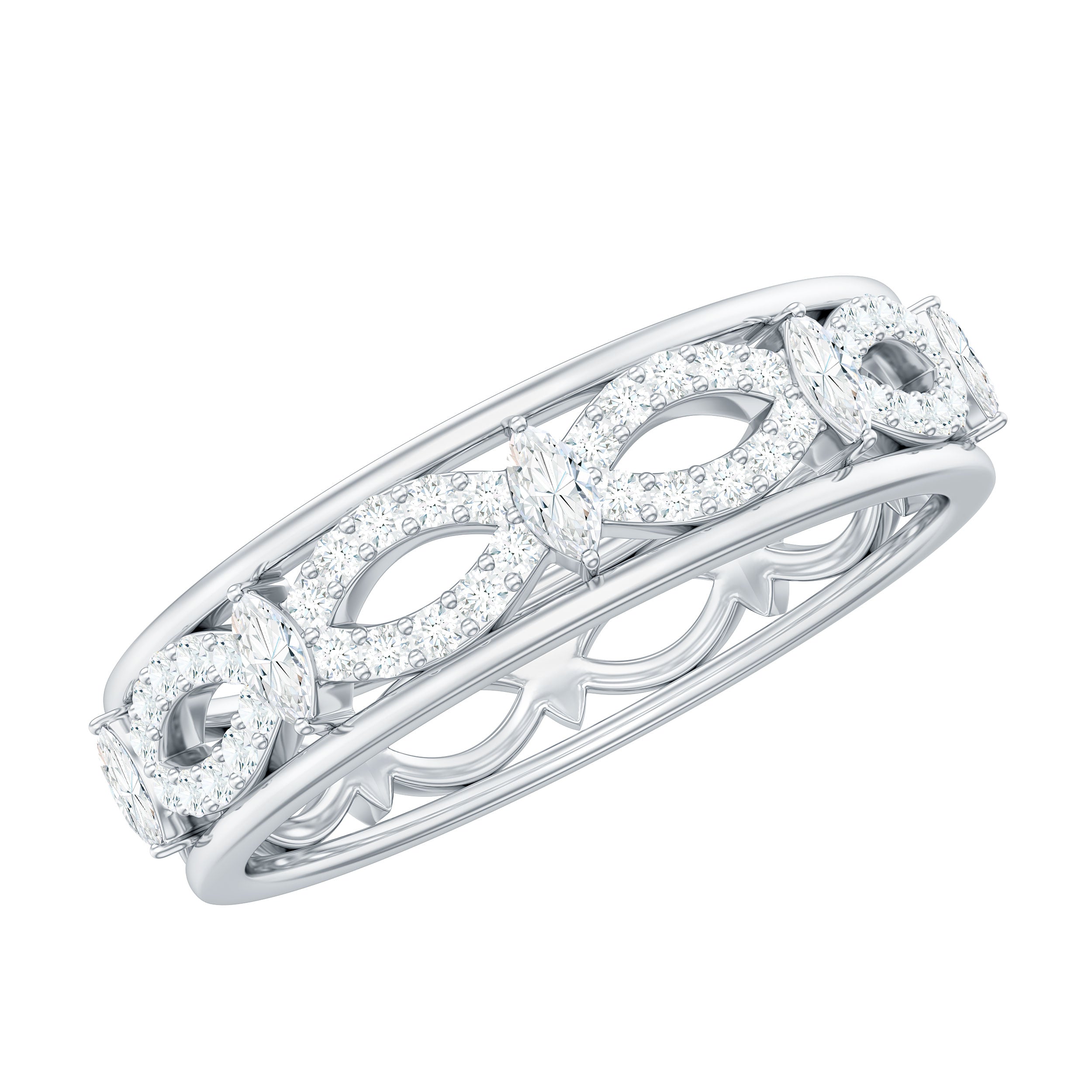 1/2 CT Simulated Diamond Infinity Band Ring in Gold