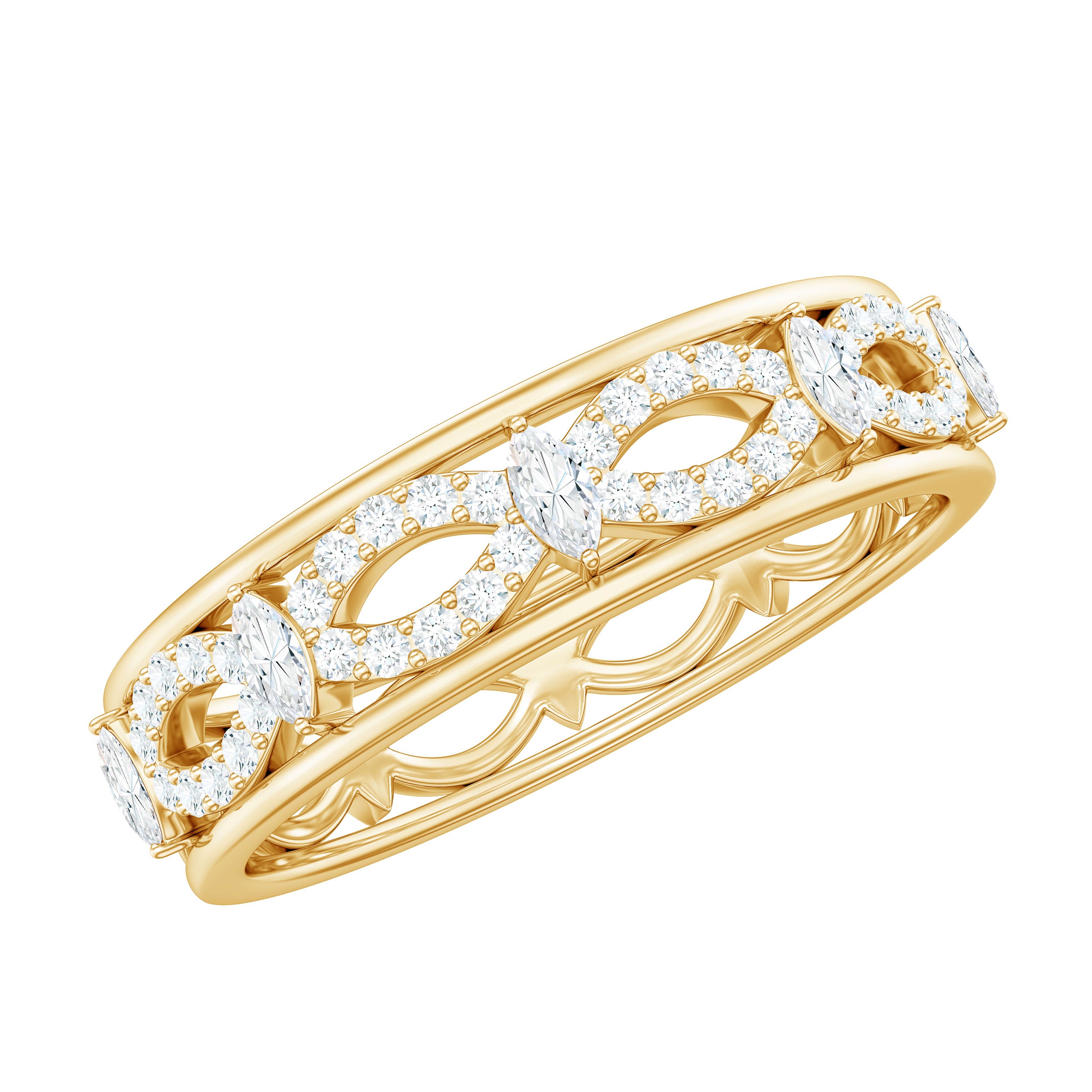 Simulated Diamond Infinity Wedding Band Ring AAAA - Rosec Jewels