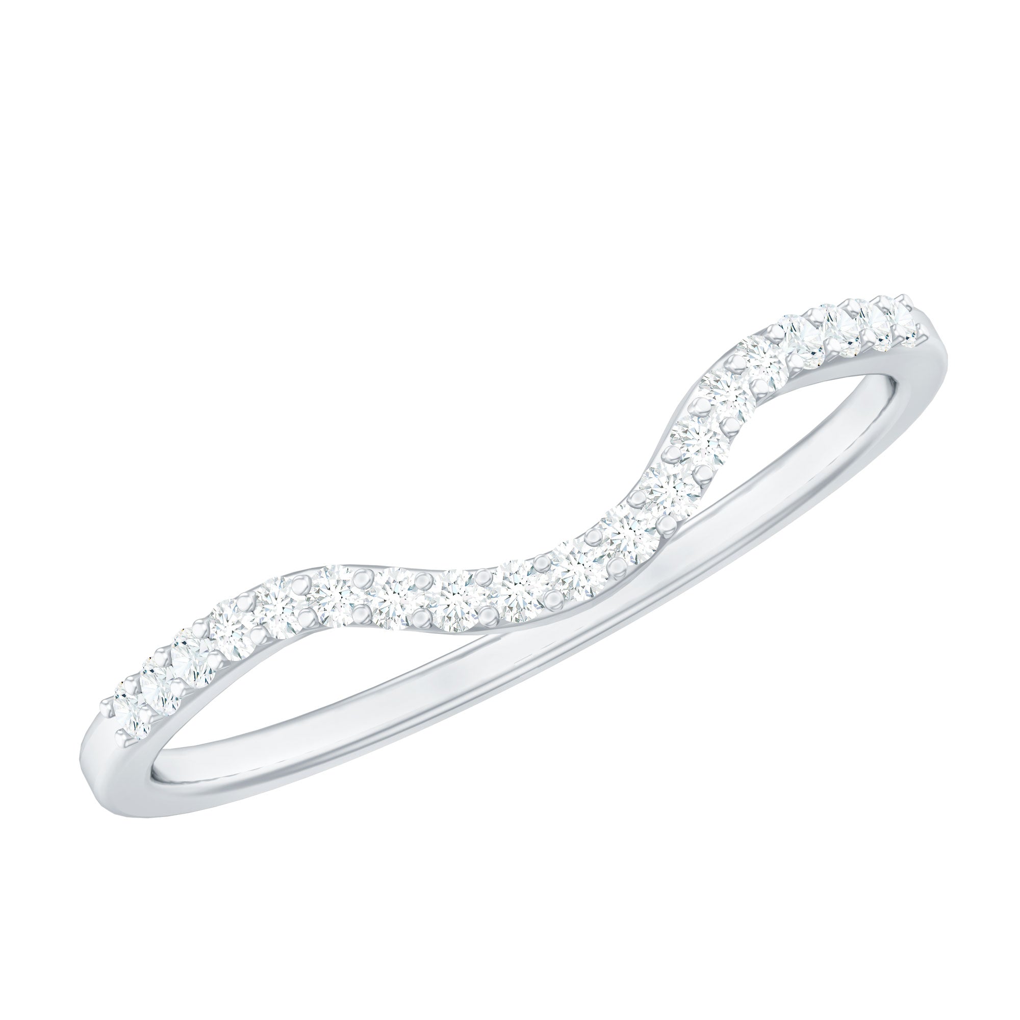 Rosec Jewels-Real Diamond Curved Enhancer for Engagement Ring