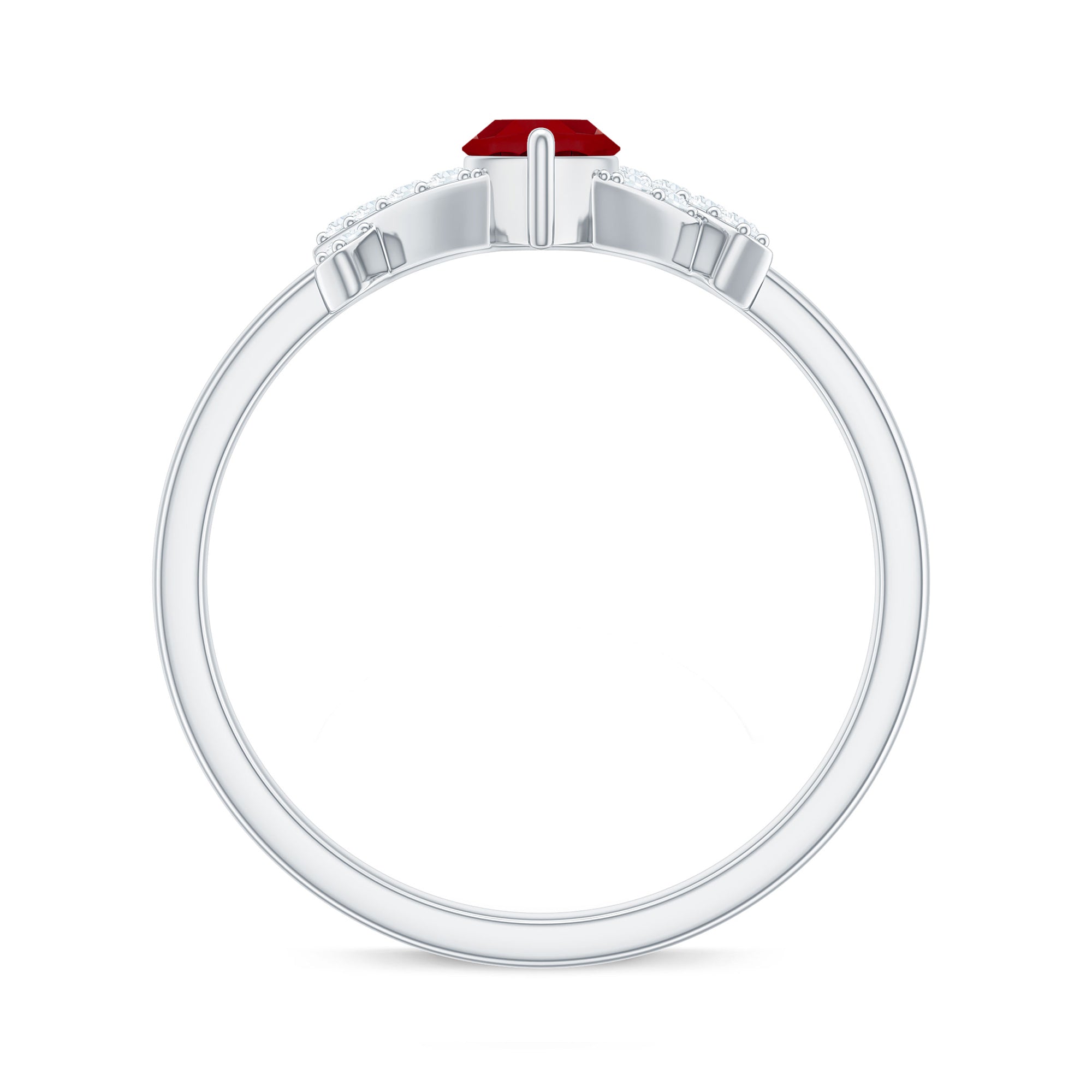 Rosec Jewels-Marquise Cut Lab Created Ruby Designer Engagement Ring