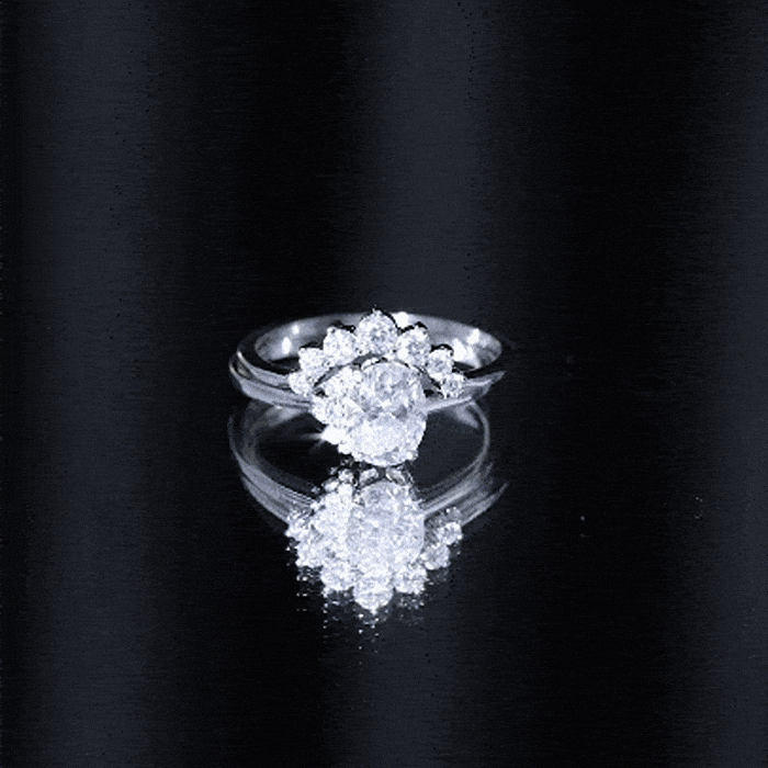 2.75 CT Oval Cut Zircon Half Halo Wedding Ring Set AAAA - Rosec Jewels
