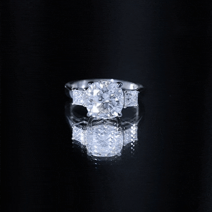 Cushion Moissanite Huge Engagement Ring D-VS1 - Rosec Jewels
