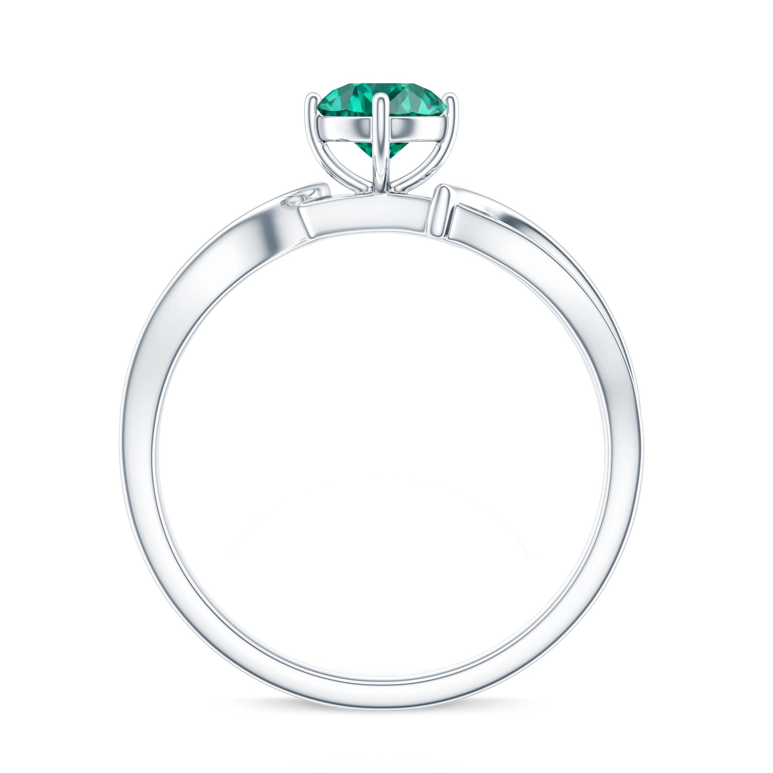 Certified Lab Grown Emerald Diamond Engagement Ring with Infinity Shank AAAA - Rosec Jewels