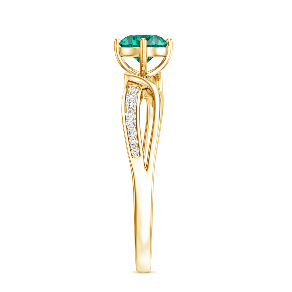 Certified Lab Grown Emerald Diamond Engagement Ring with Infinity Shank AAAA - Rosec Jewels