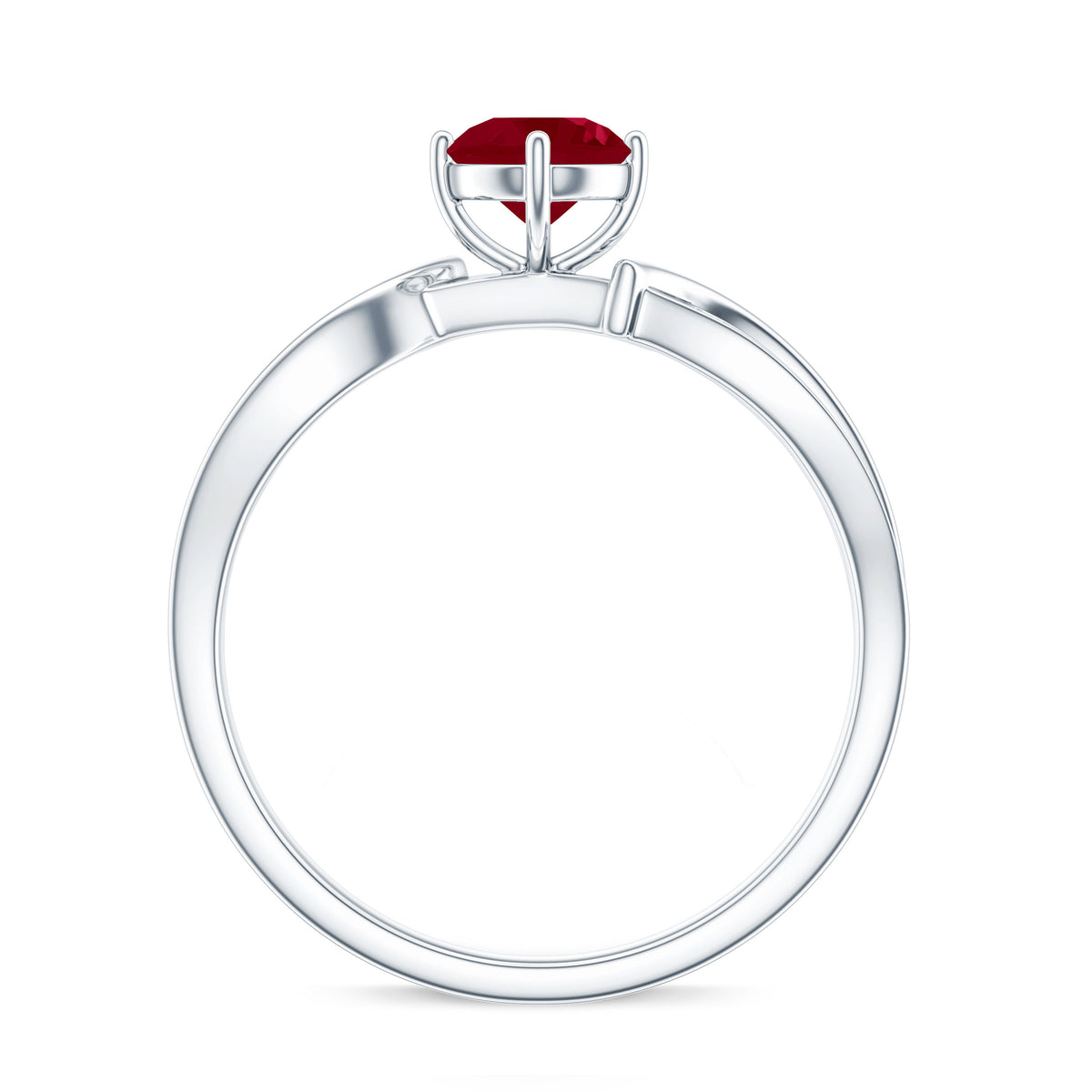 Natural 0.6 Carat Ruby Infinity Promise Ring with Diamond AAA - Rosec Jewels