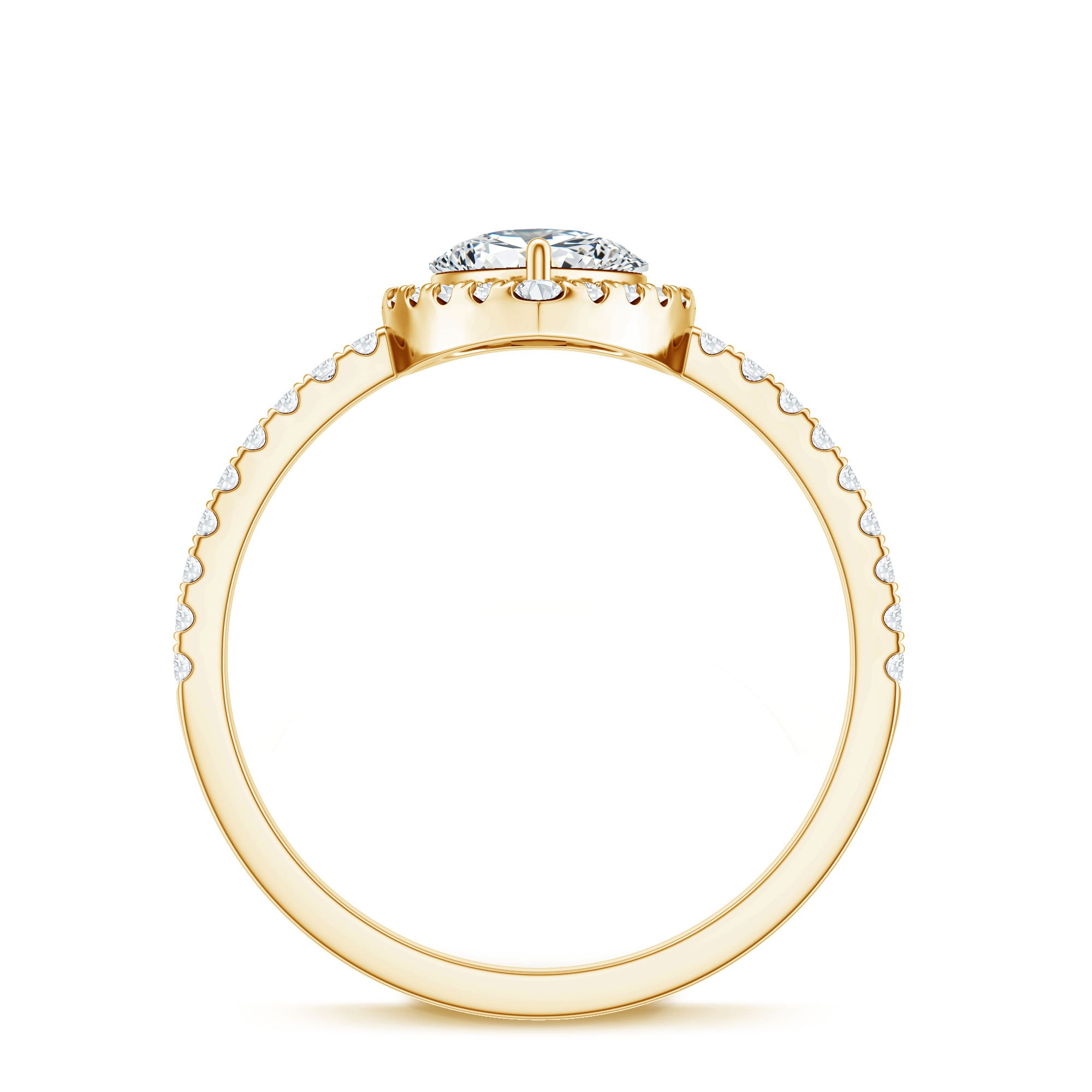 1.4 Carat Pear Shaped Simulated Diamond Halo Engagement Ring AAAA - Rosec Jewels