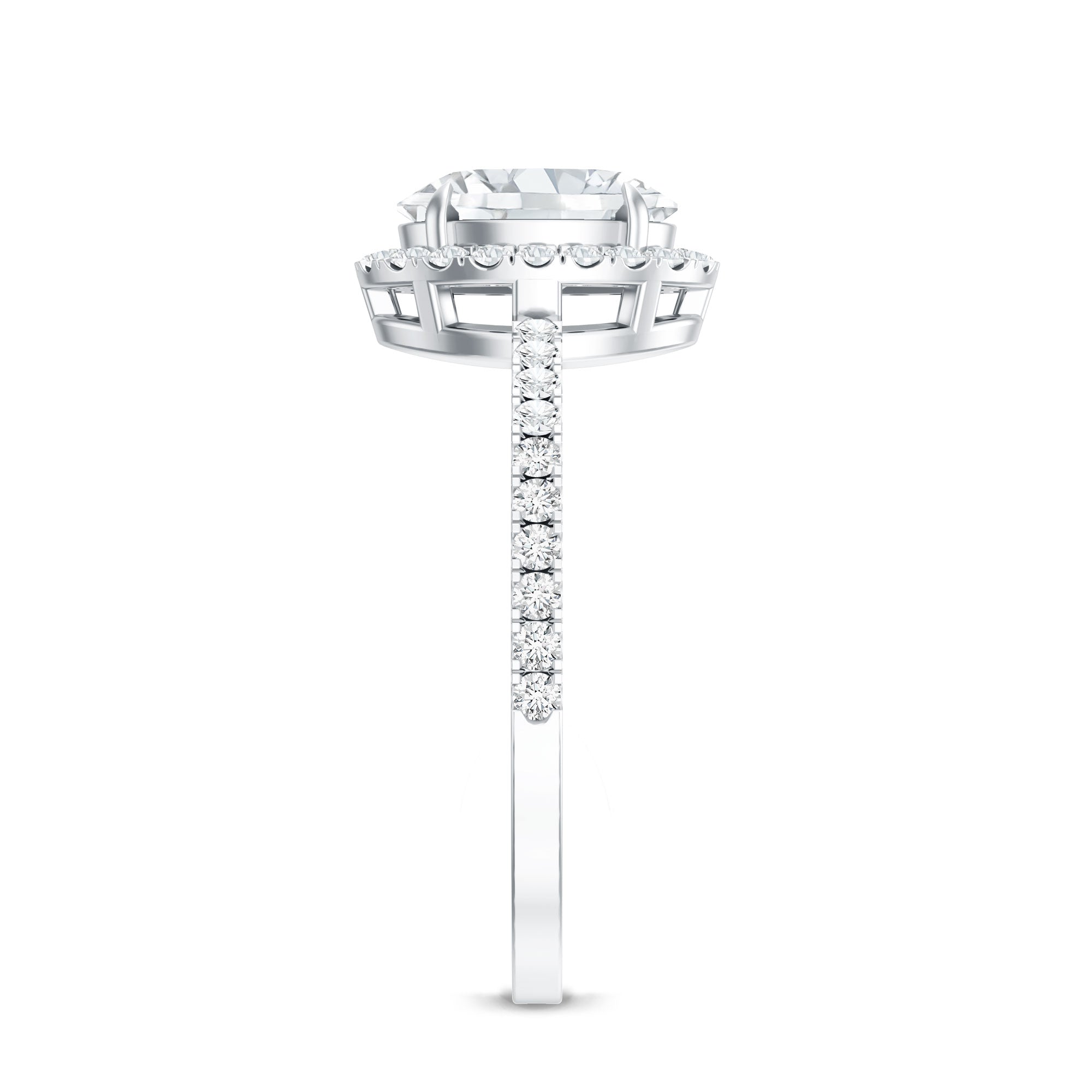 Brilliant Cut Moissanite Oblong Engagement Ring With Certificate D-VS1 - Rosec Jewels