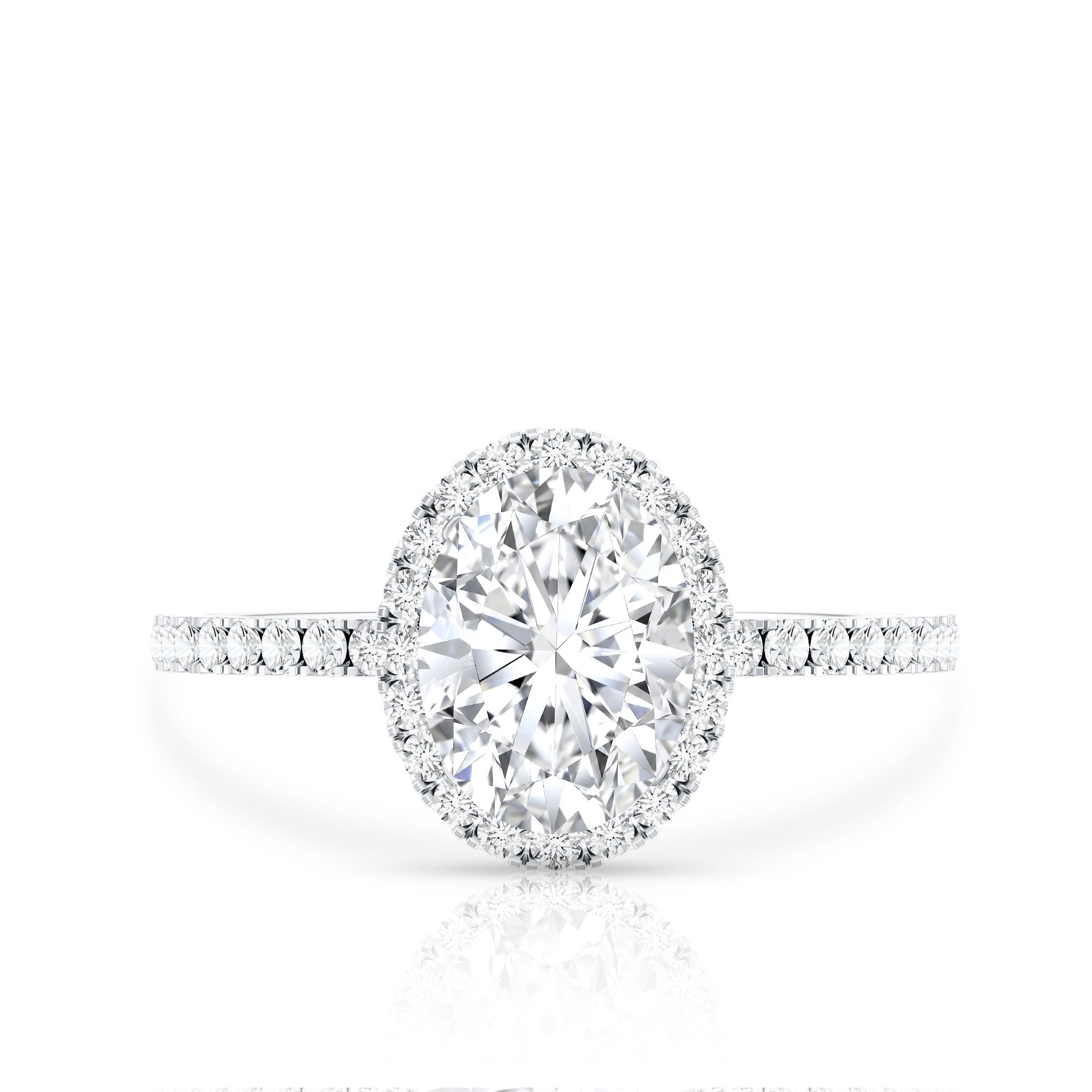 Brilliant Cut Moissanite Oblong Engagement Ring With Certificate D-VS1 - Rosec Jewels